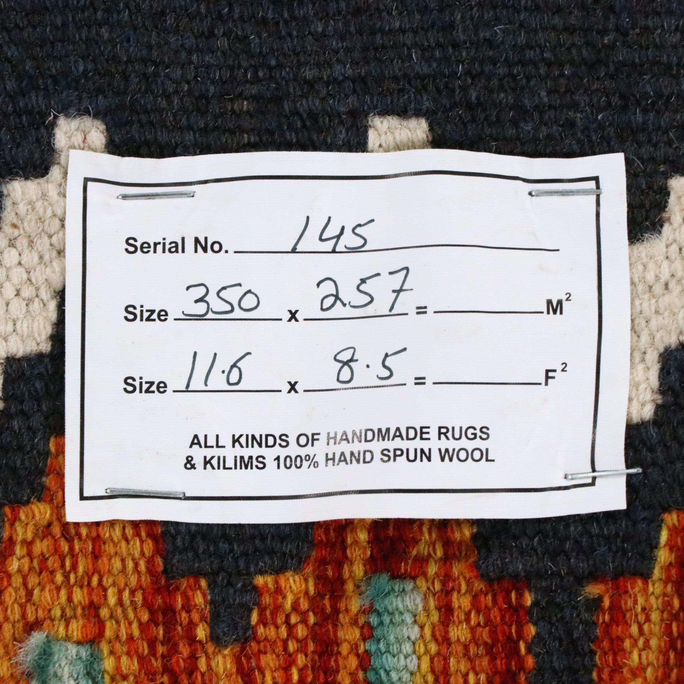 8'5 x 11'7 Handwoven Pakistani Kilim Area Rug