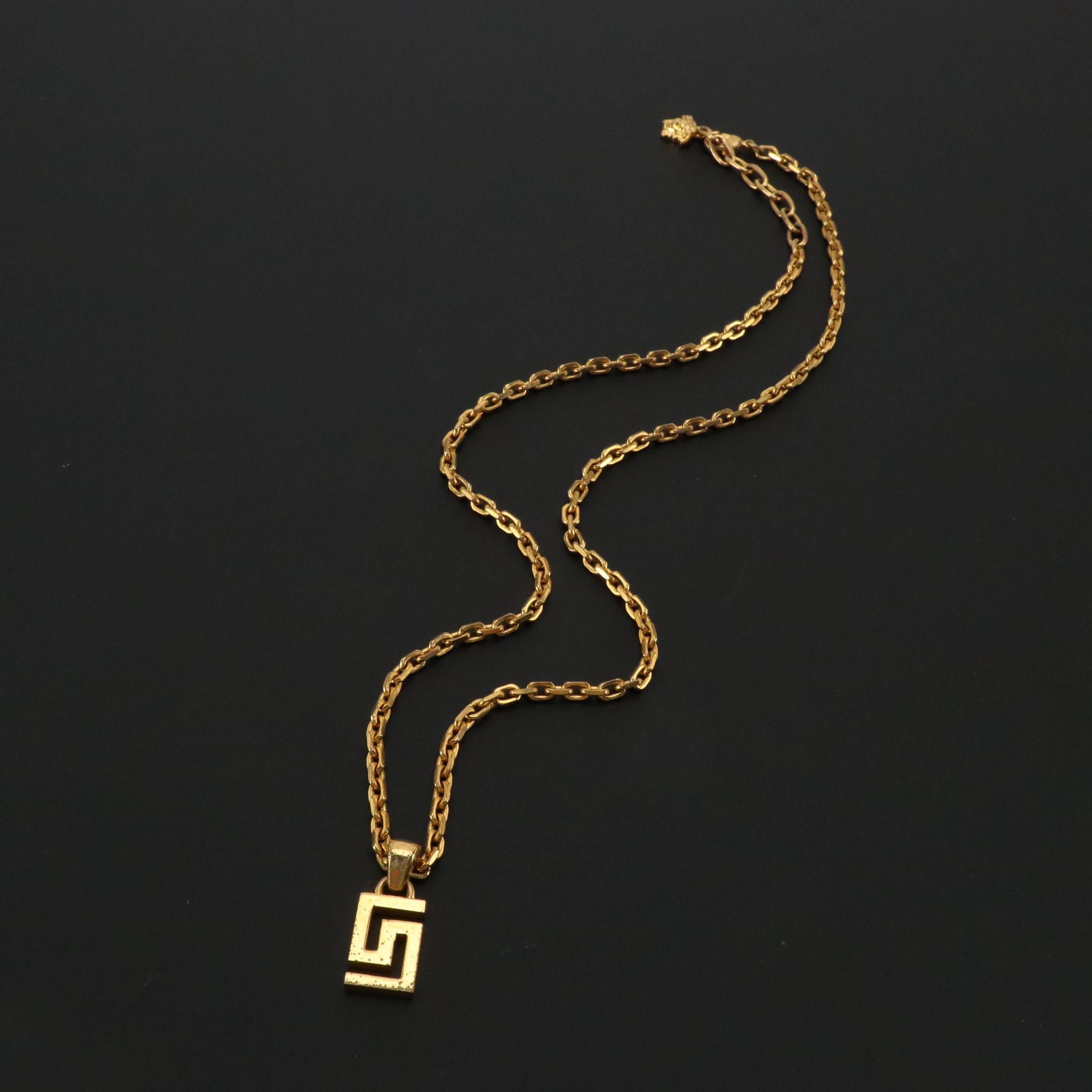 Versace Greek Key Pendant Necklace