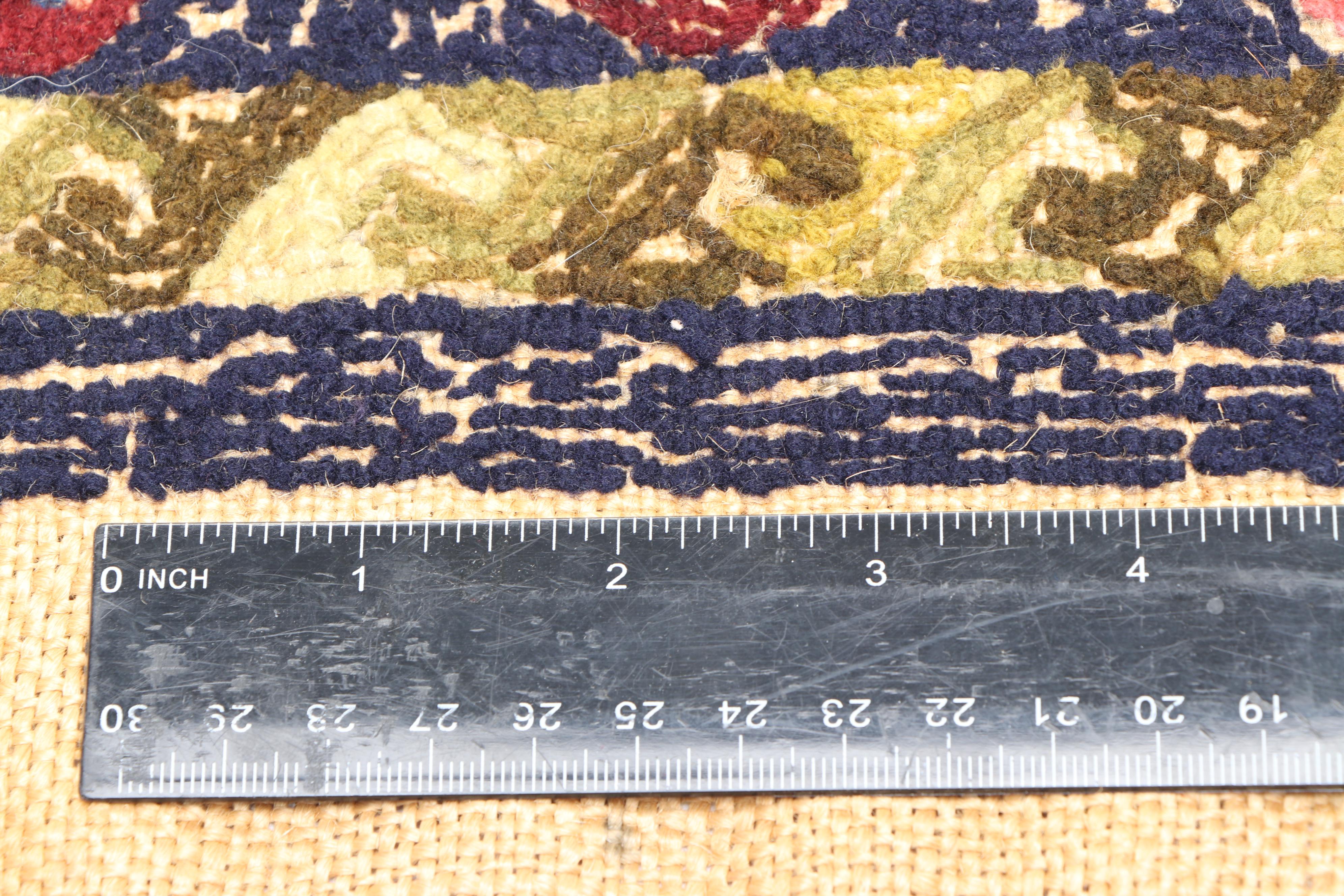 2'4 x 3'4 Handmade Hooked Wool Rug Signed by Maker