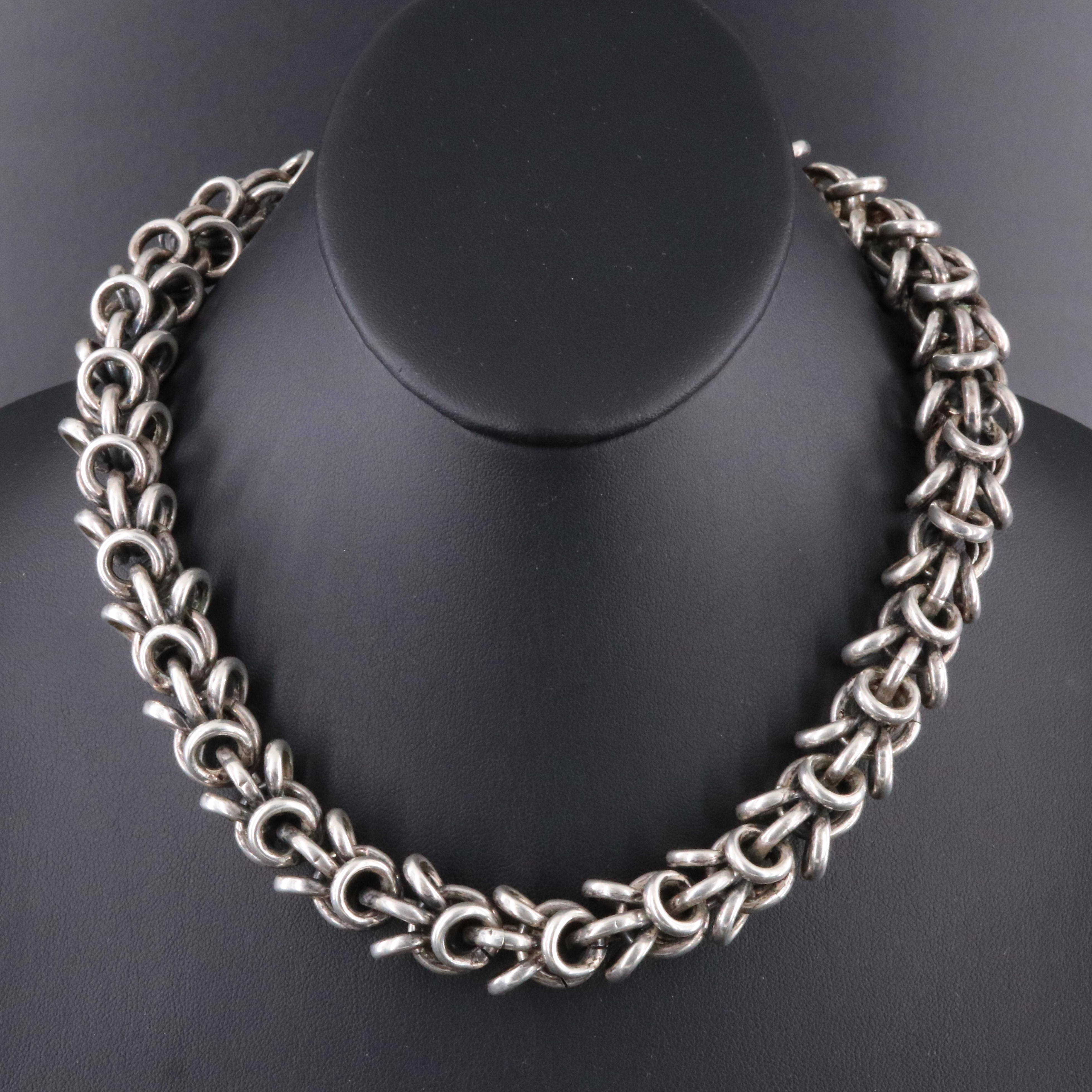 Sterling Circle Link Necklace