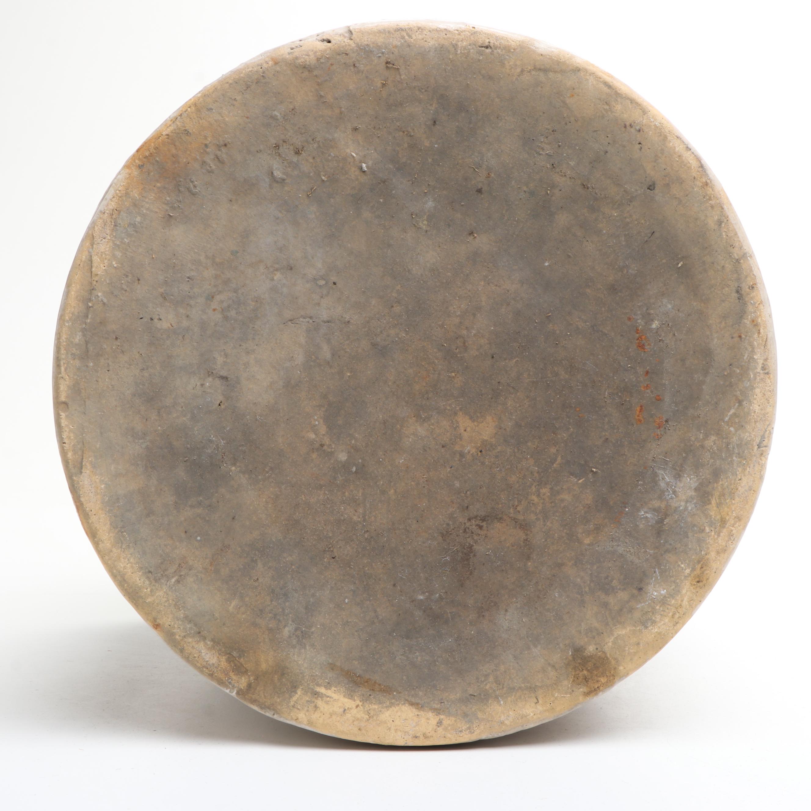 Brown over Tan Stoneware Crock