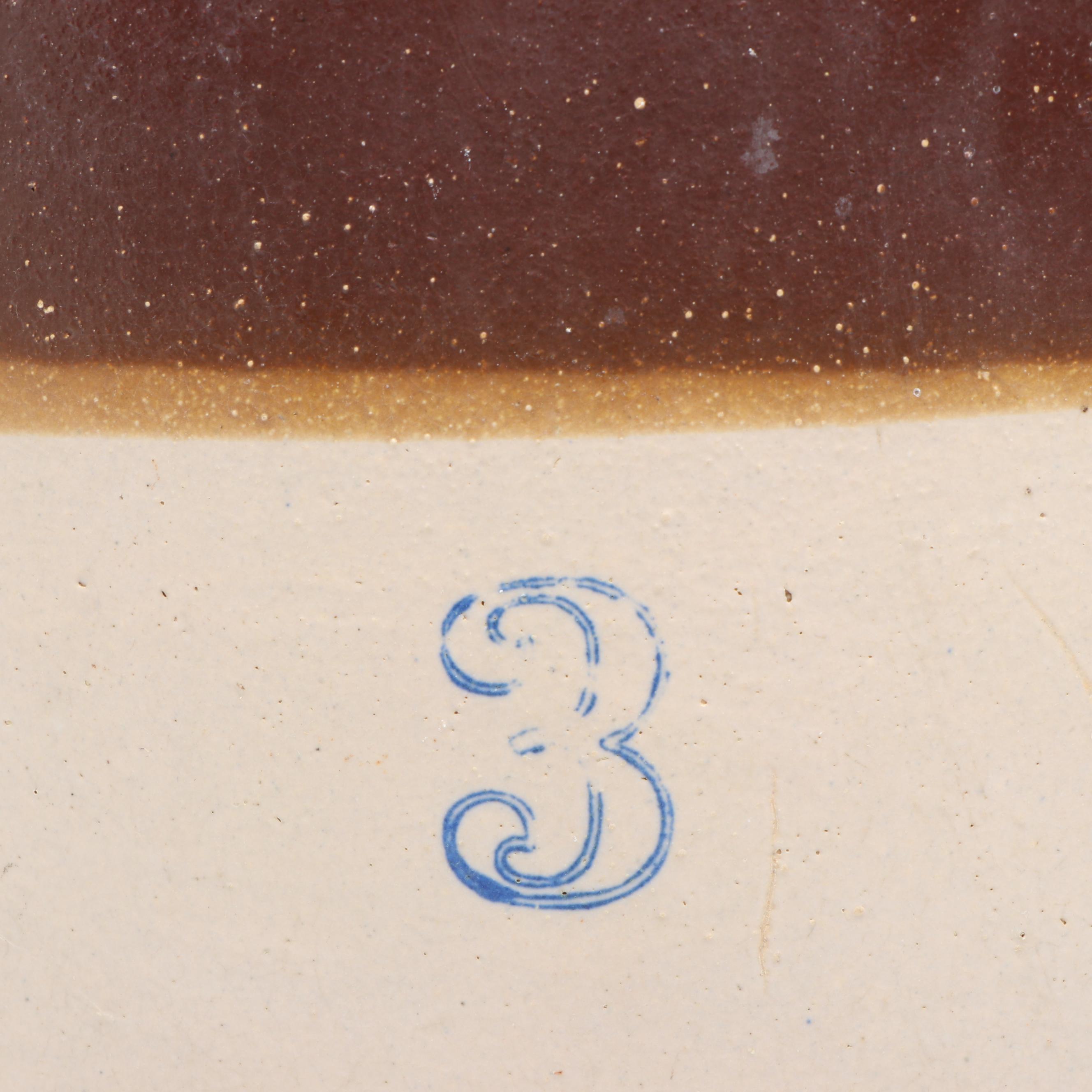 Brown over Tan Stoneware Crock