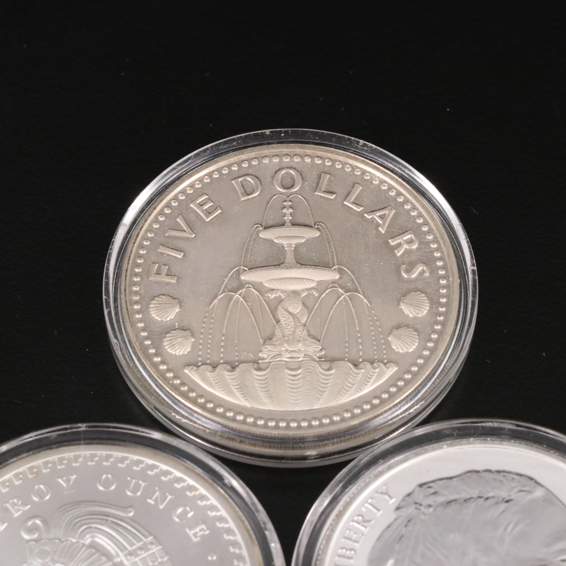 Five Various Silver One Troy Ounce Rounds\Coins