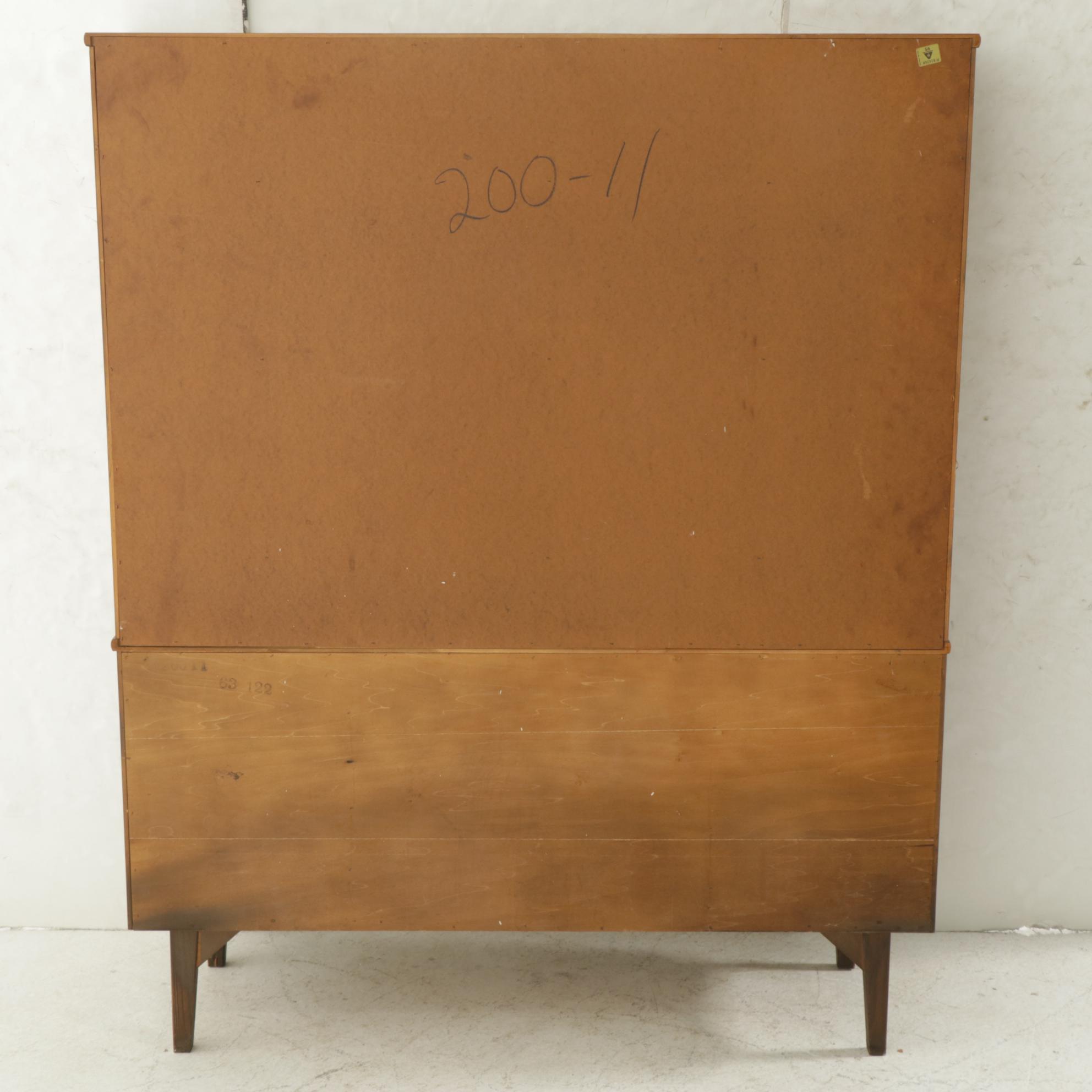 Stanley Mid Century Modern Walnut China Cabinet