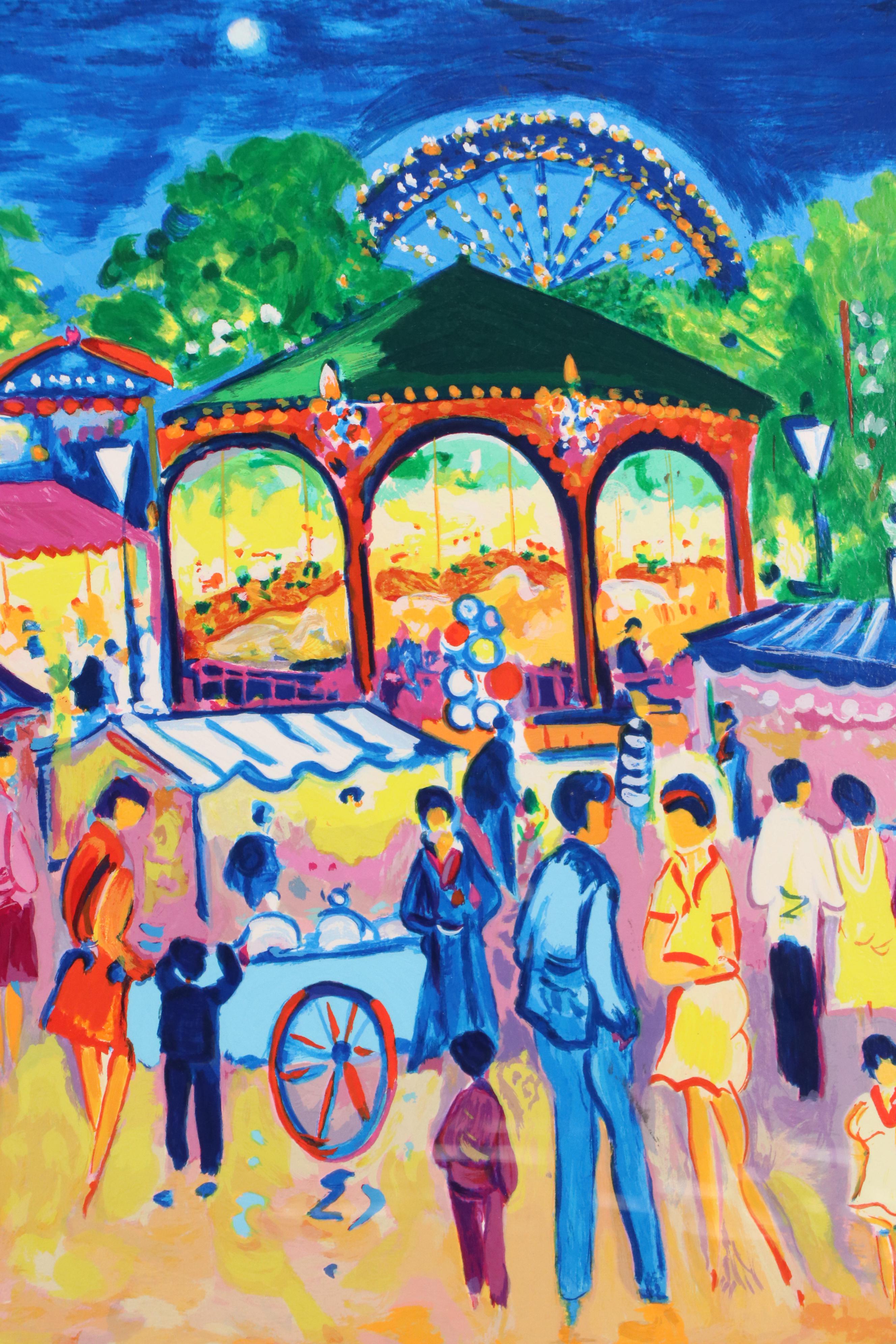 Jean-Claude Picot Serigraph "Fete Foraine a Paris," 1998