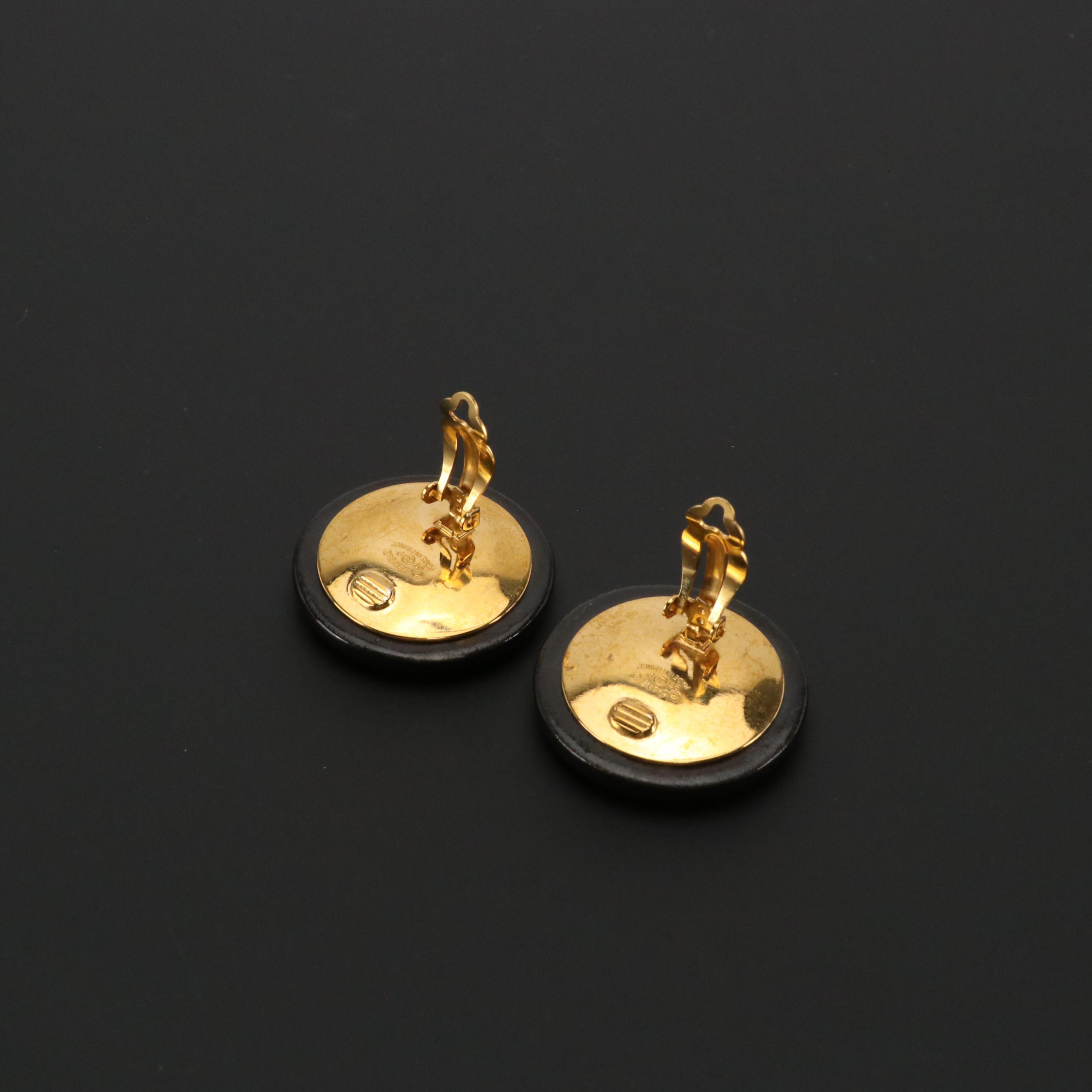 Chanel Spring Collection Logo Round Clip Earrings