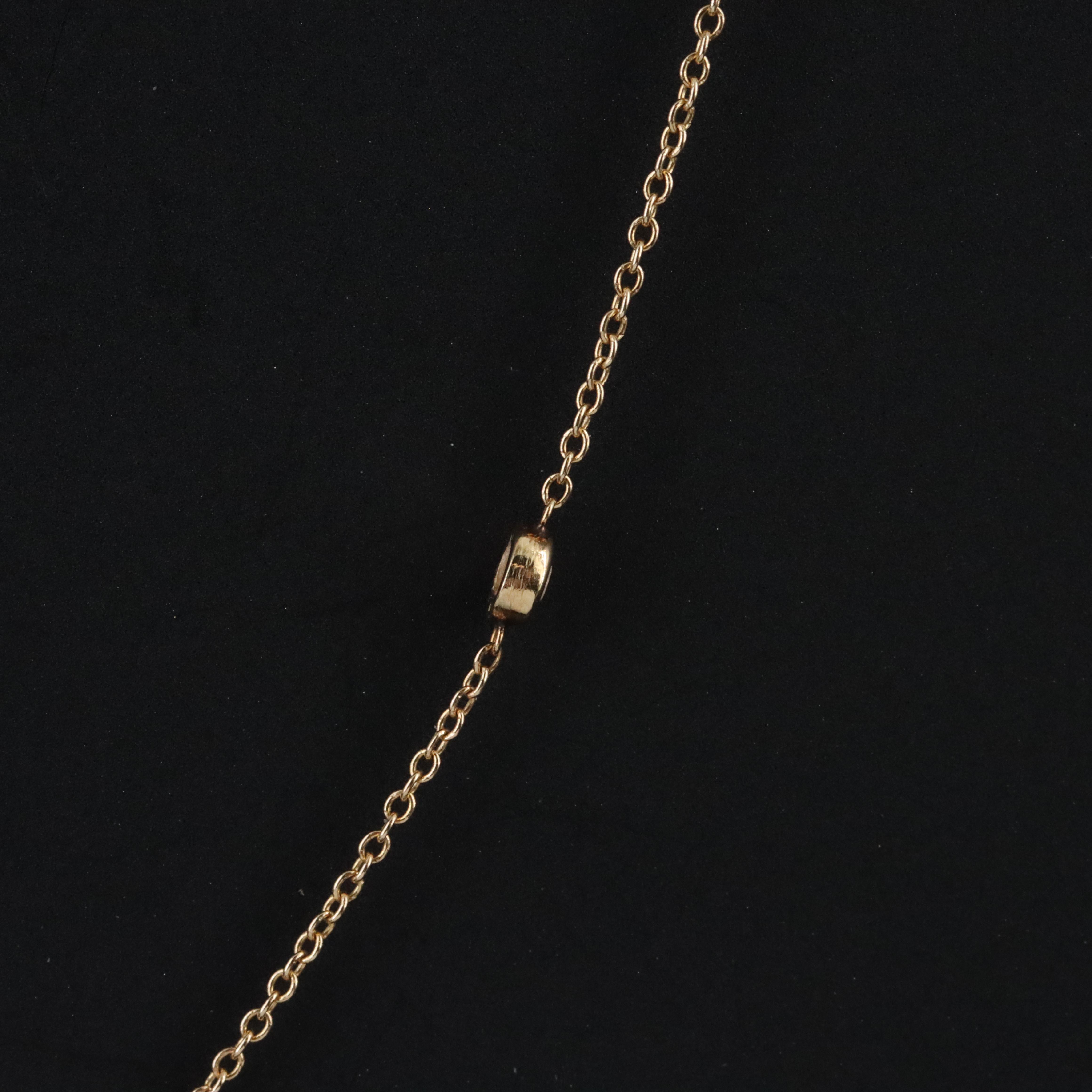 14K 0.02 CT Diamond Initial Necklace