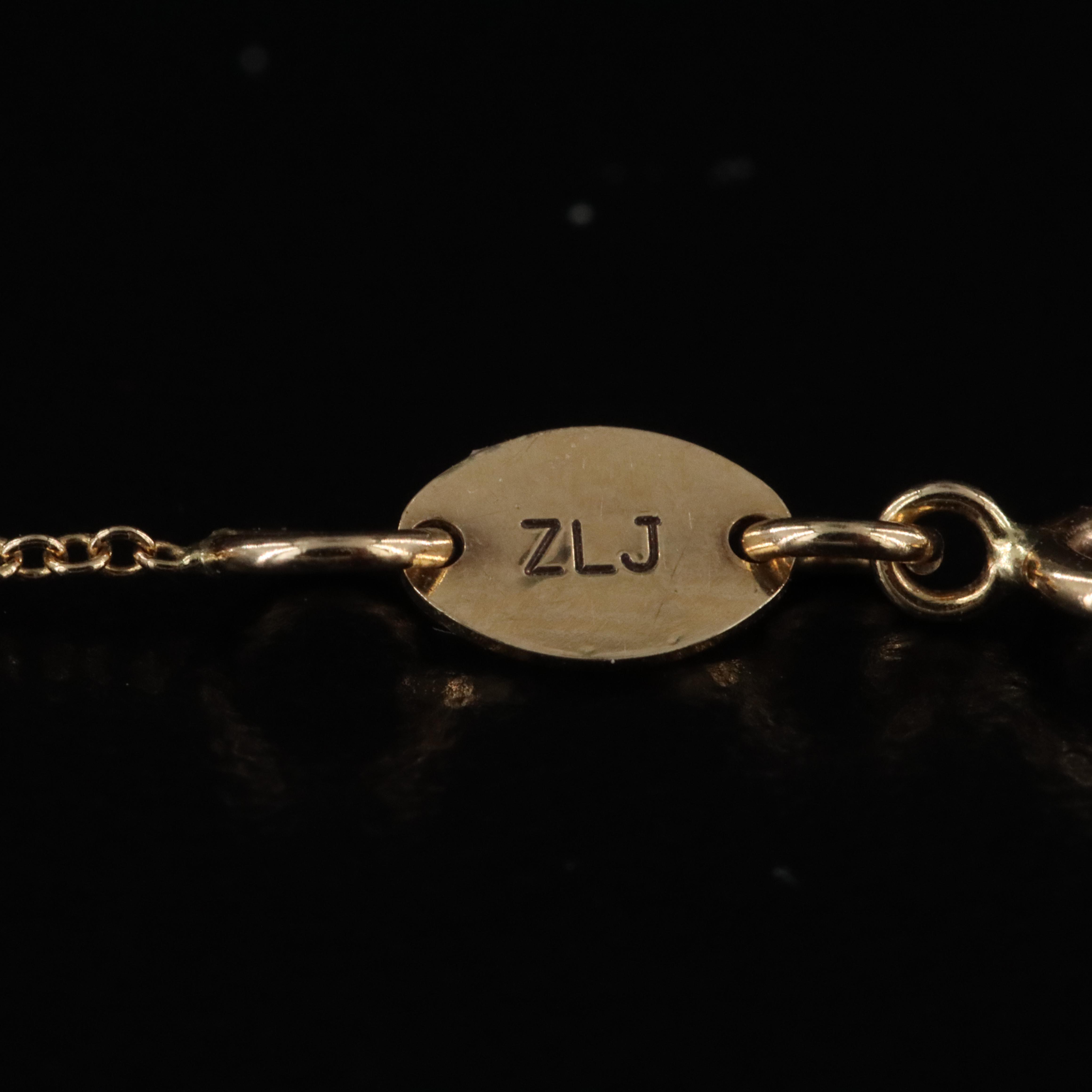 14K 0.02 CT Diamond Initial Necklace