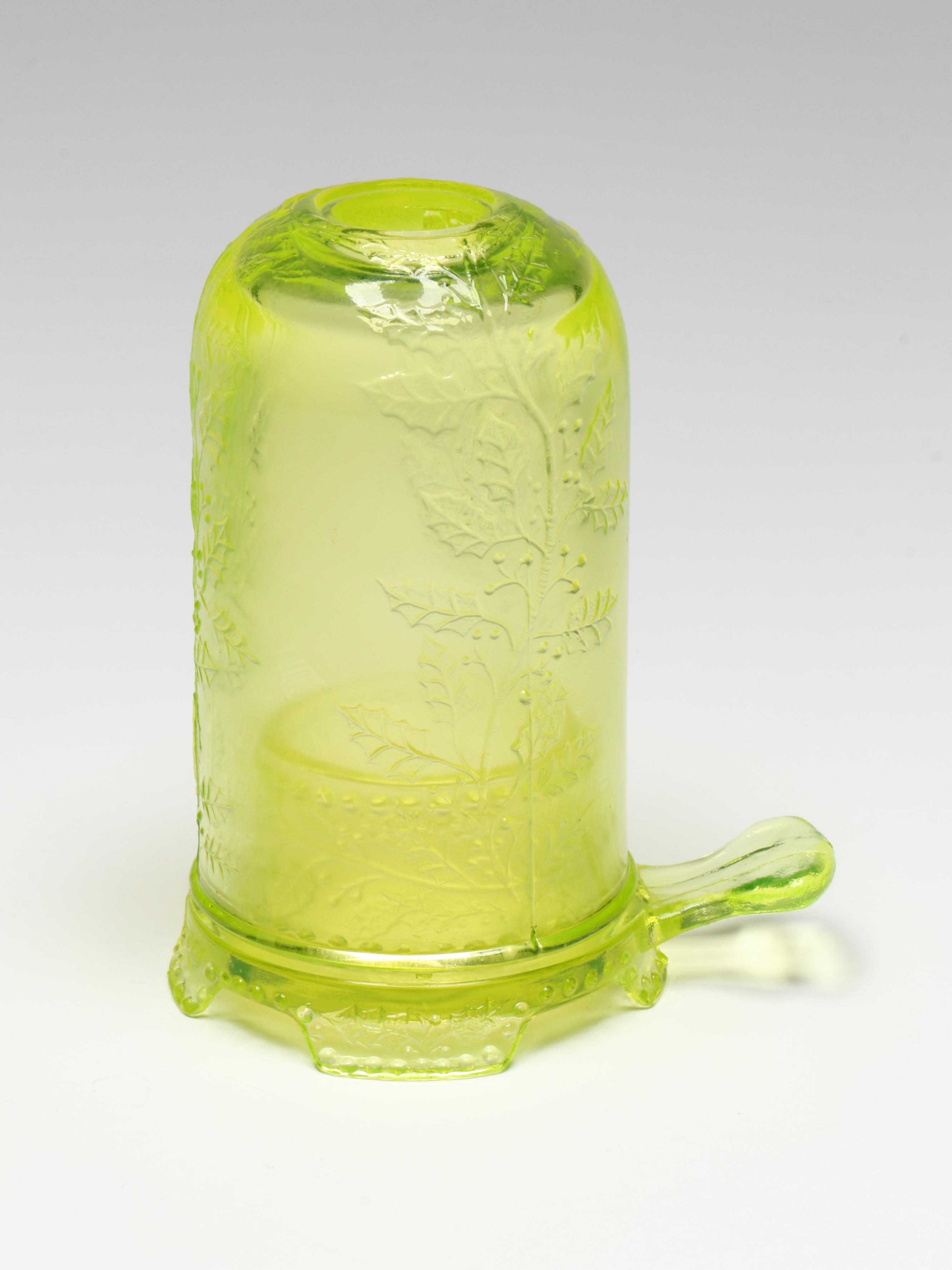 Mosser and Petite Choses Vaseline Glass Fairy Lamps with Other Pineapple Lamp