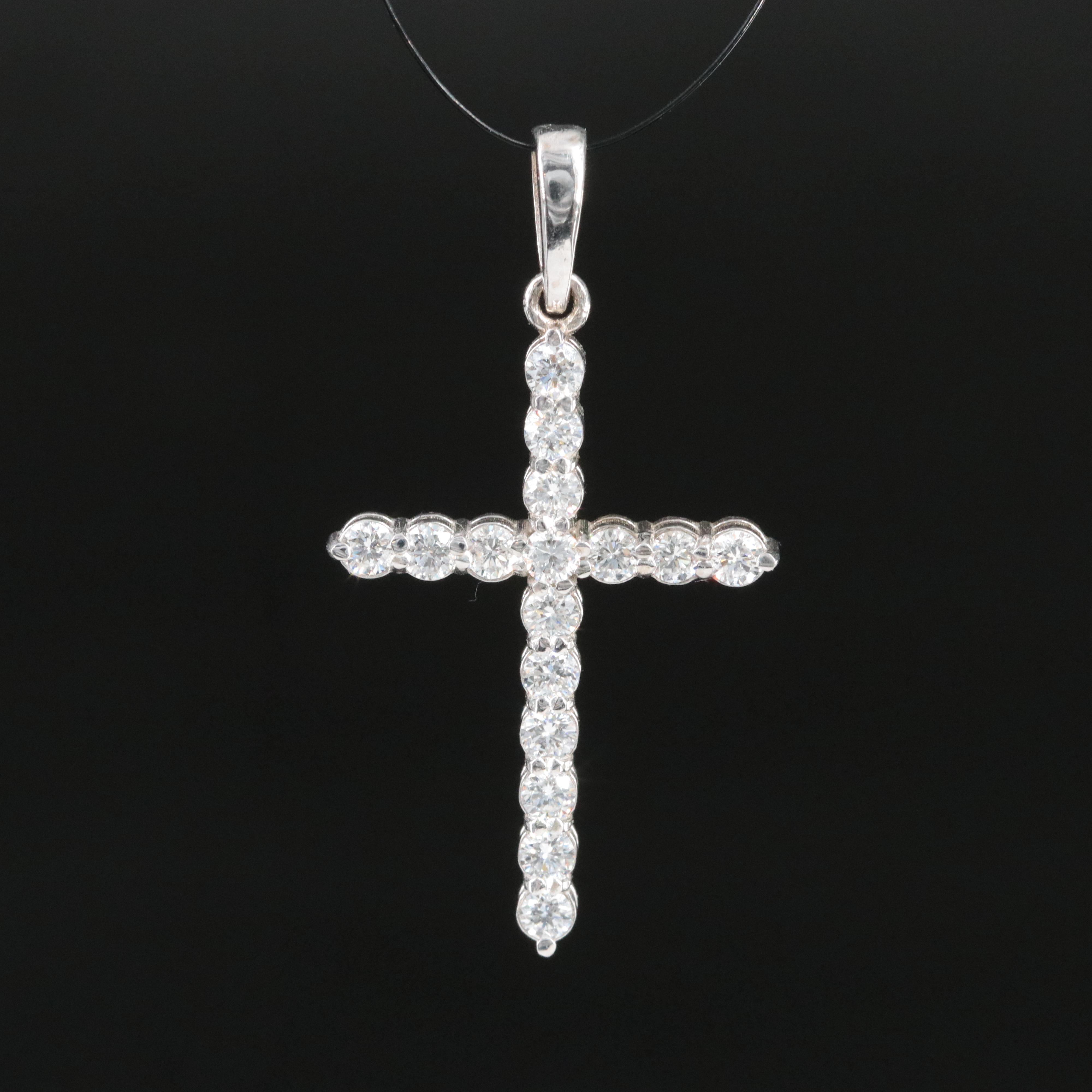 14K 0.67 CTW Lab Grown Diamond Cross Pendant