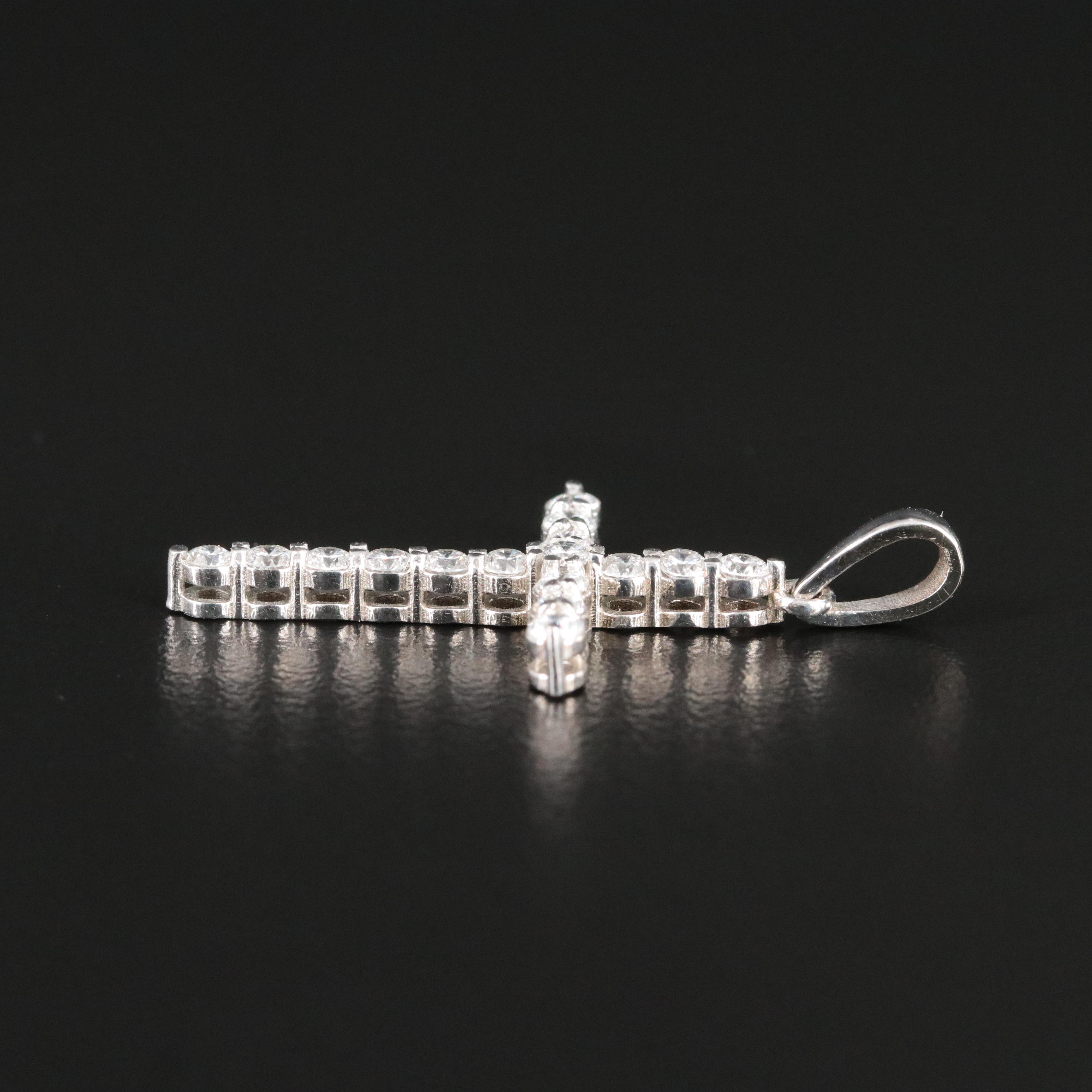 14K 0.67 CTW Lab Grown Diamond Cross Pendant