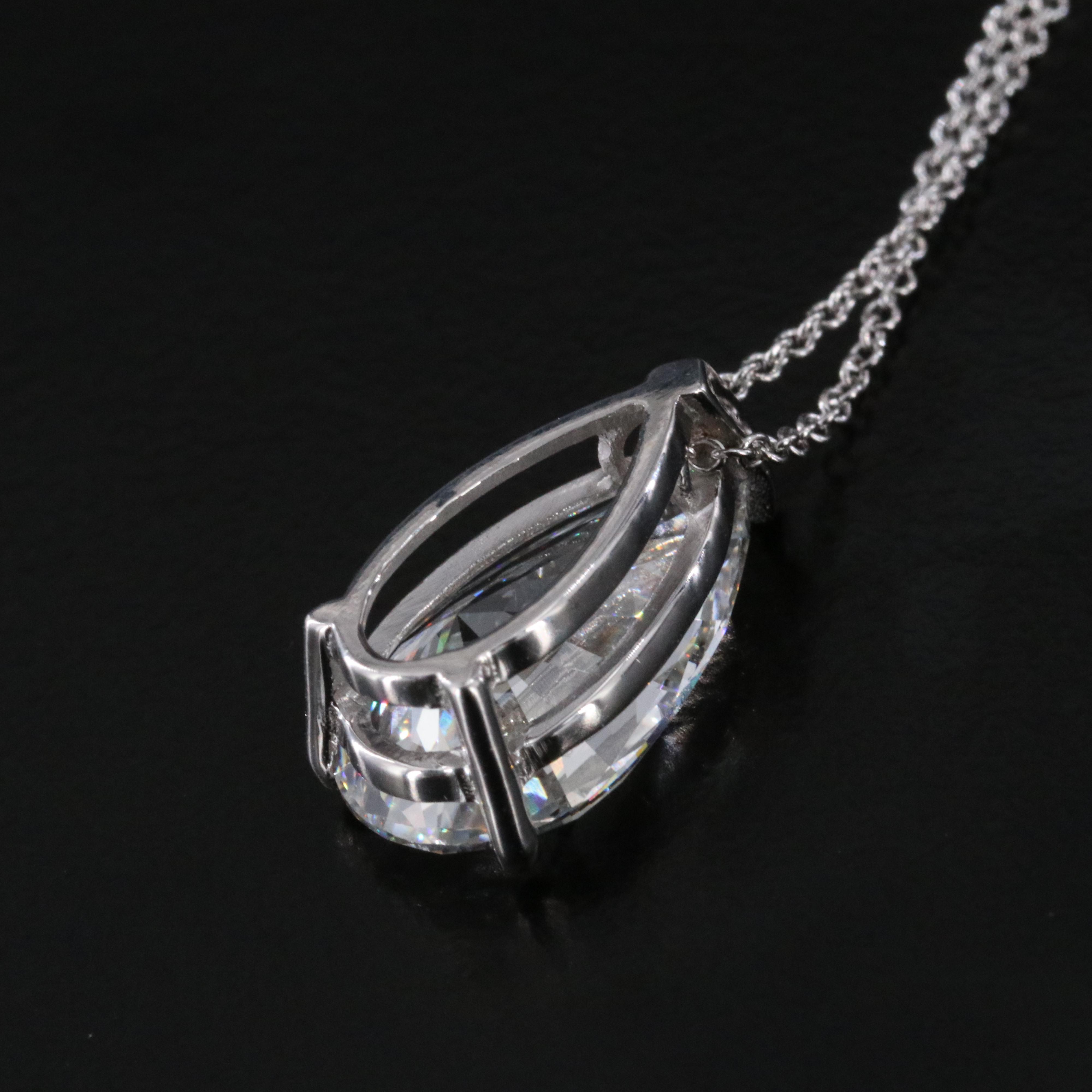 14K 4.35 CT Lab Grown Diamond Solitaire Pendant Necklace with IGI Report