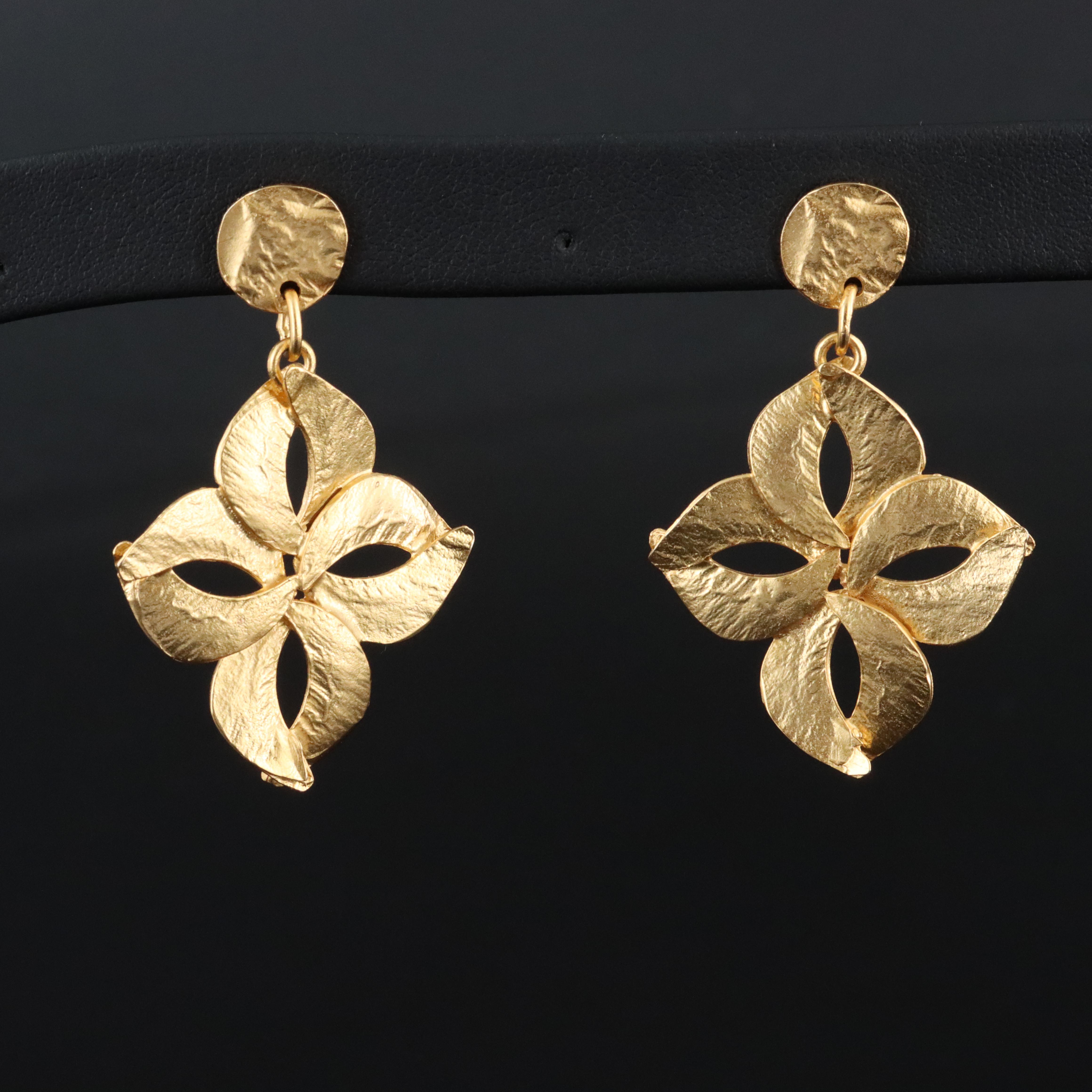 Matte Finish Pendant Earrings