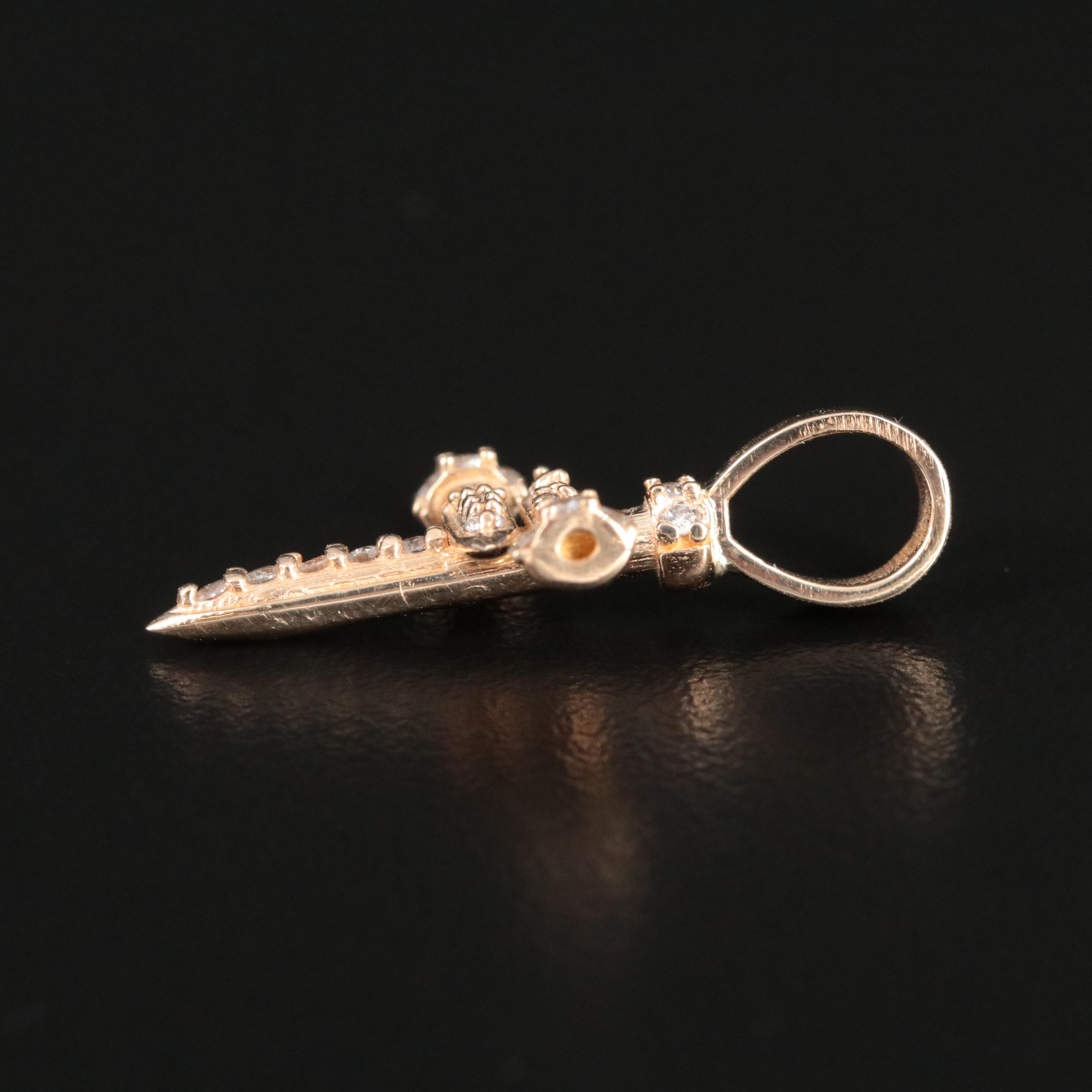 14K 0.22 CTW Diamond Nail Cross Pendant