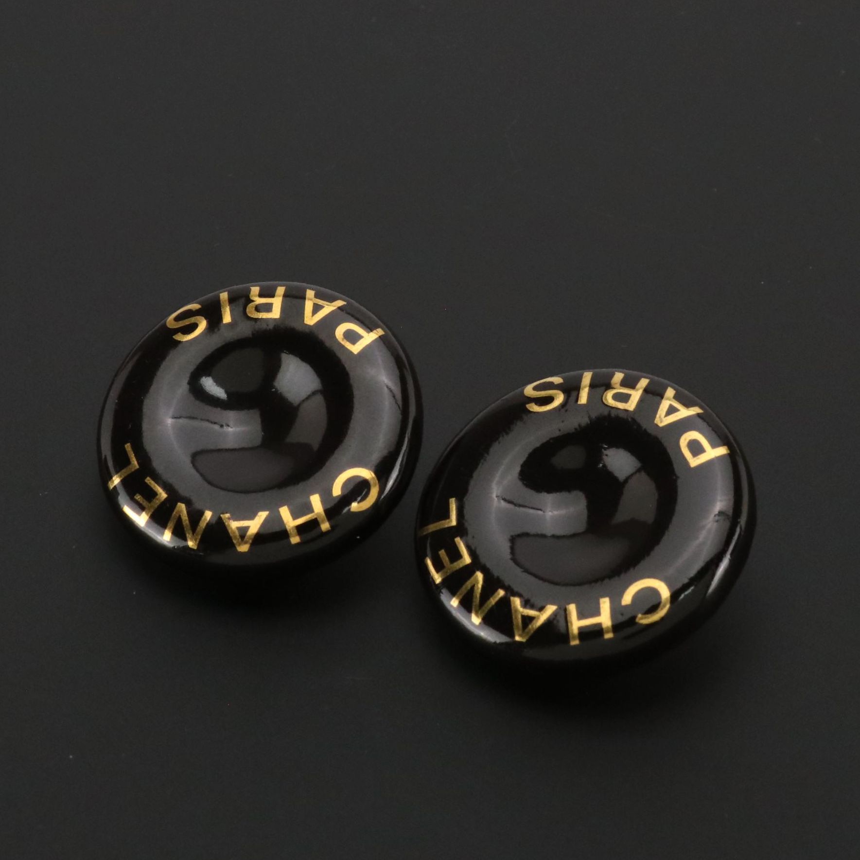 Chanel Spring Collection Logo Round Clip Earrings