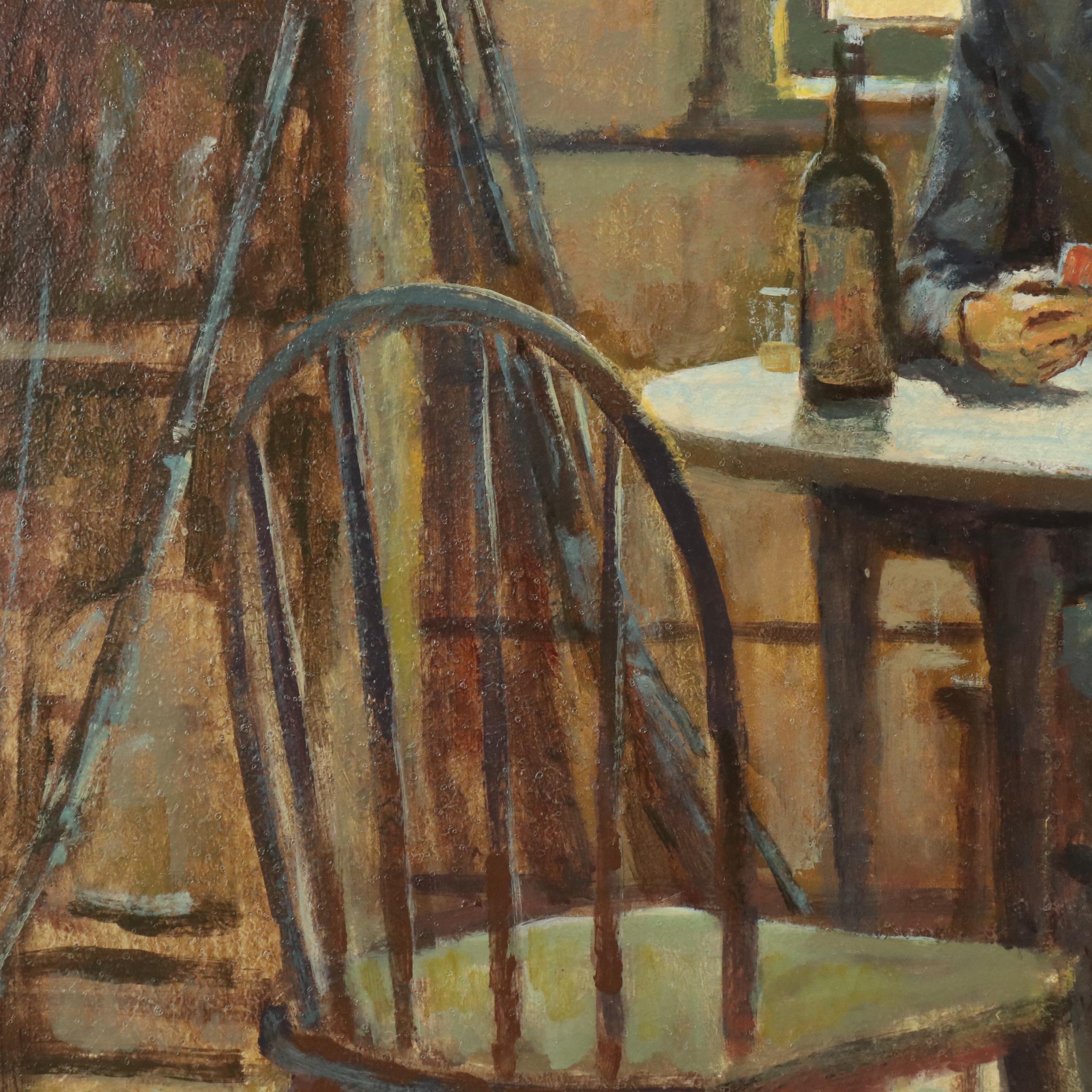 Ronald Crooks Western Oil Painting "Trading Post"