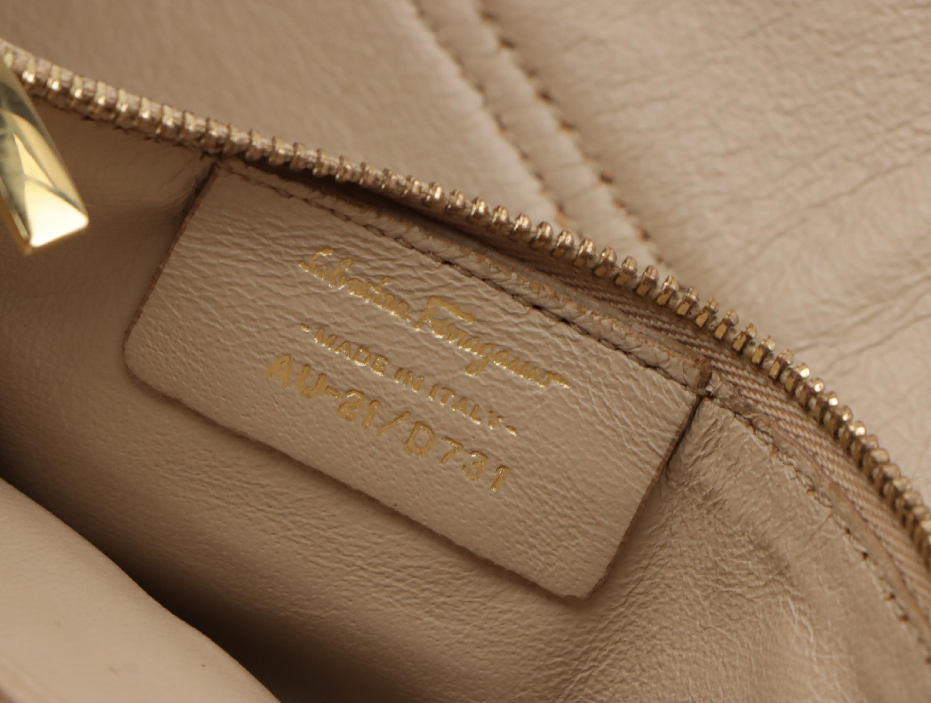 Salvatore Ferragamo Gancini Flap Shoulder Bag in Tri-Color Calfskin Leather