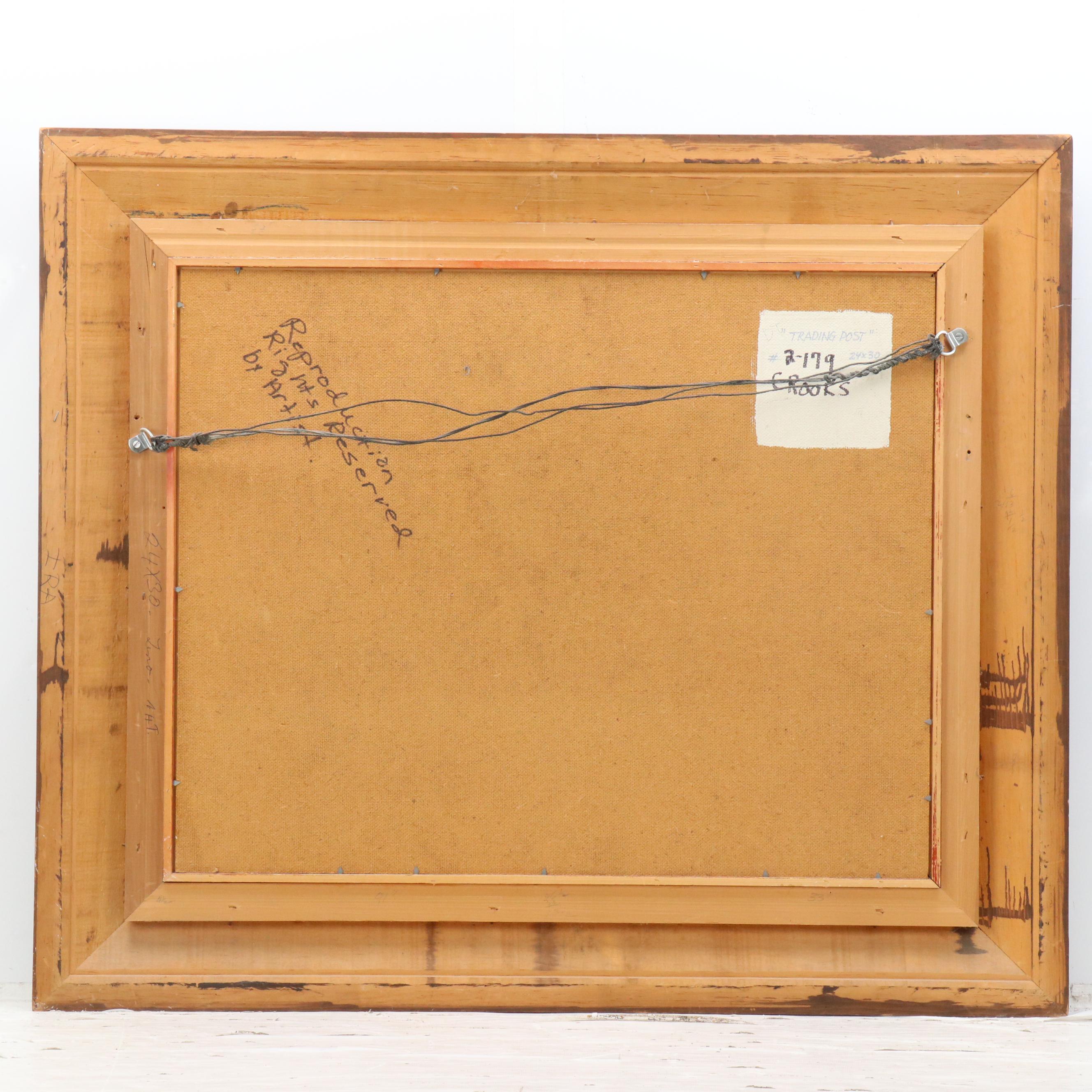 Ronald Crooks Western Oil Painting "Trading Post"