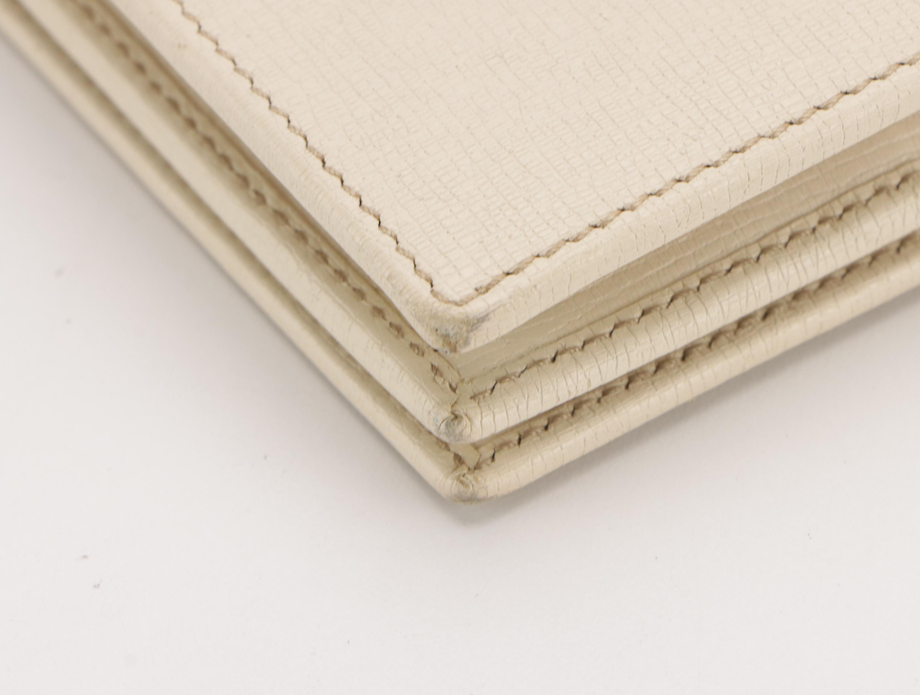 Gucci Full Flap Clutch Wallet in Off-White Leather