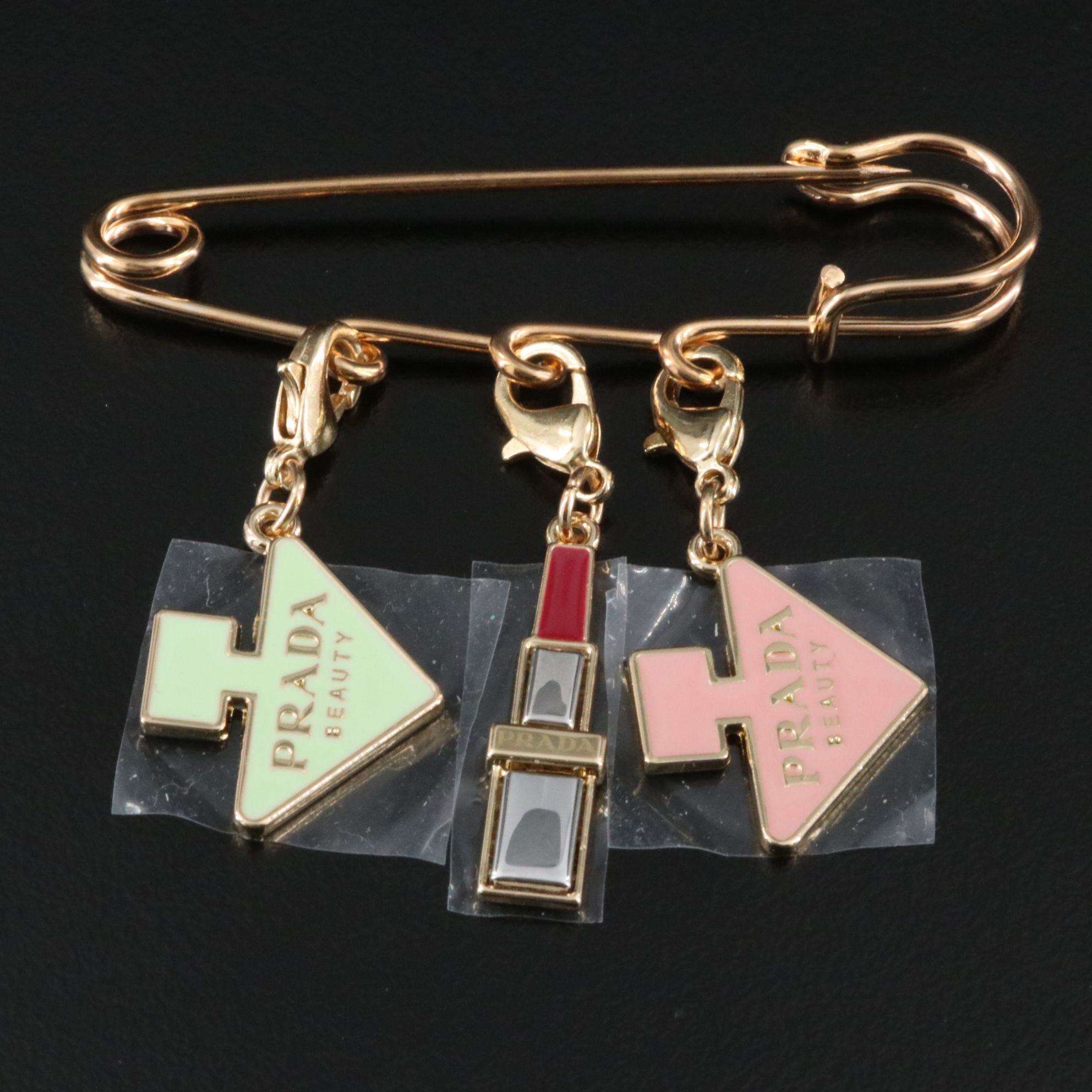 Prada Beauty Safety Pin with Charms