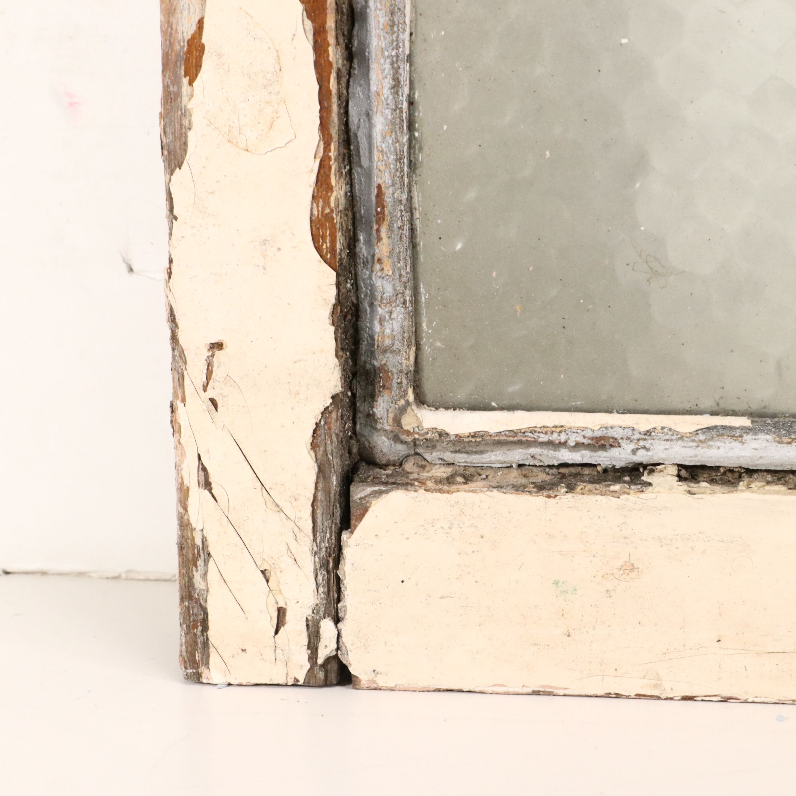 English Style Floral Stained Lead Glass Window Panel