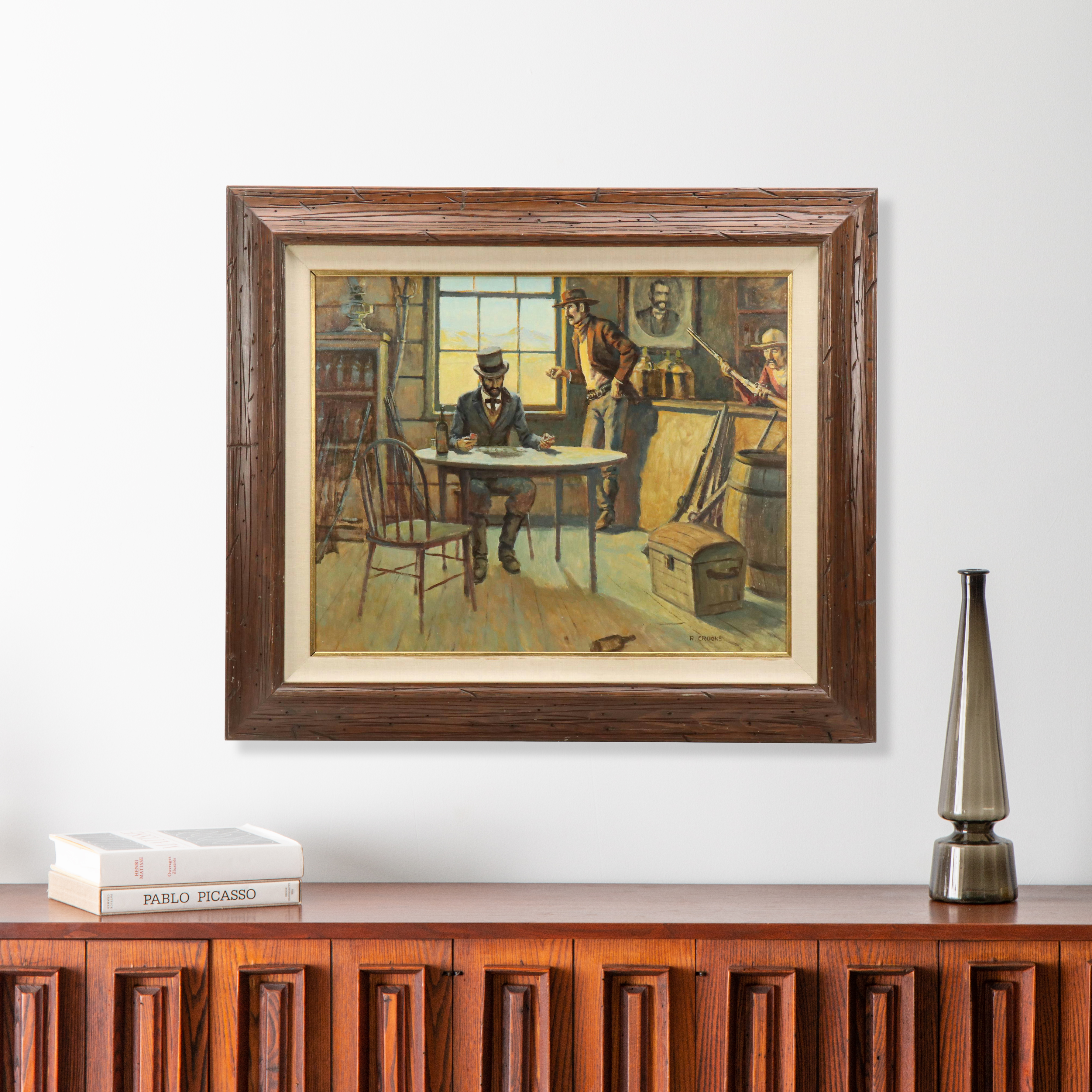 Ronald Crooks Western Oil Painting "Trading Post"