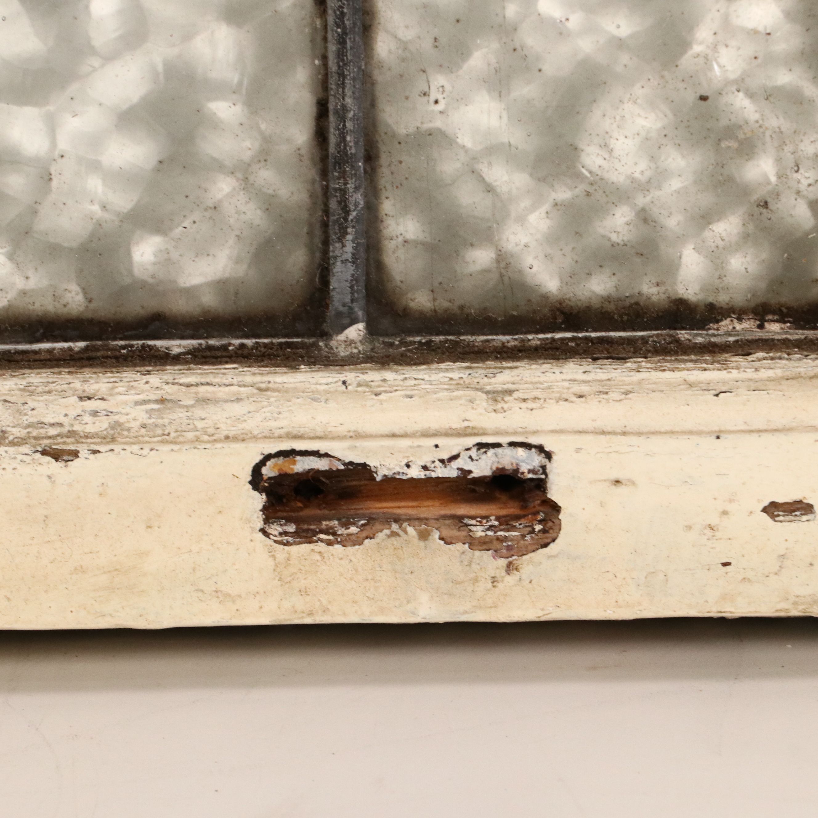 English Style Green and Red Stained Lead Glass Window Panel