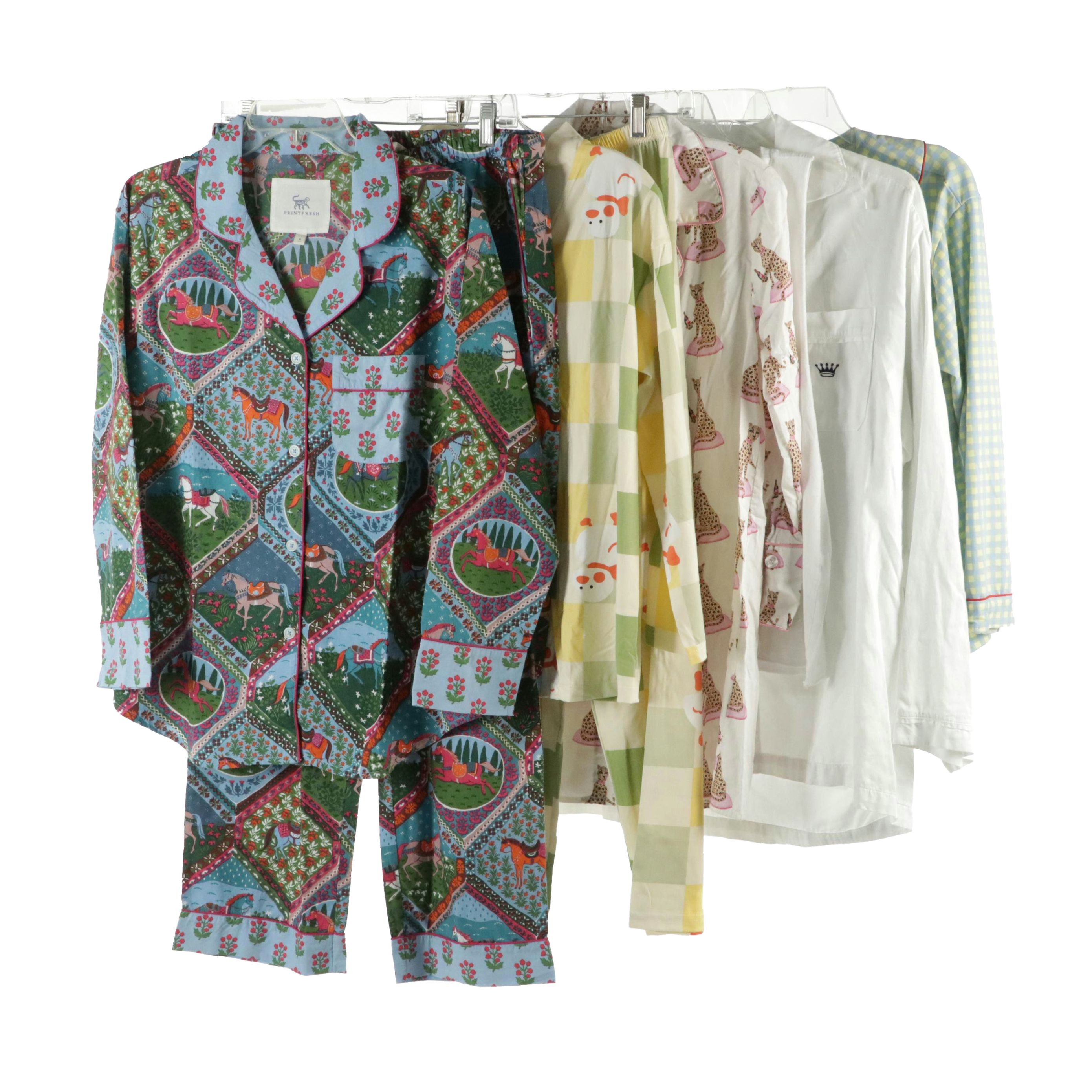 Print Fresh & Leisure Wear Printed Long Sleeve Pajama Set, Toss Nightgown & More
