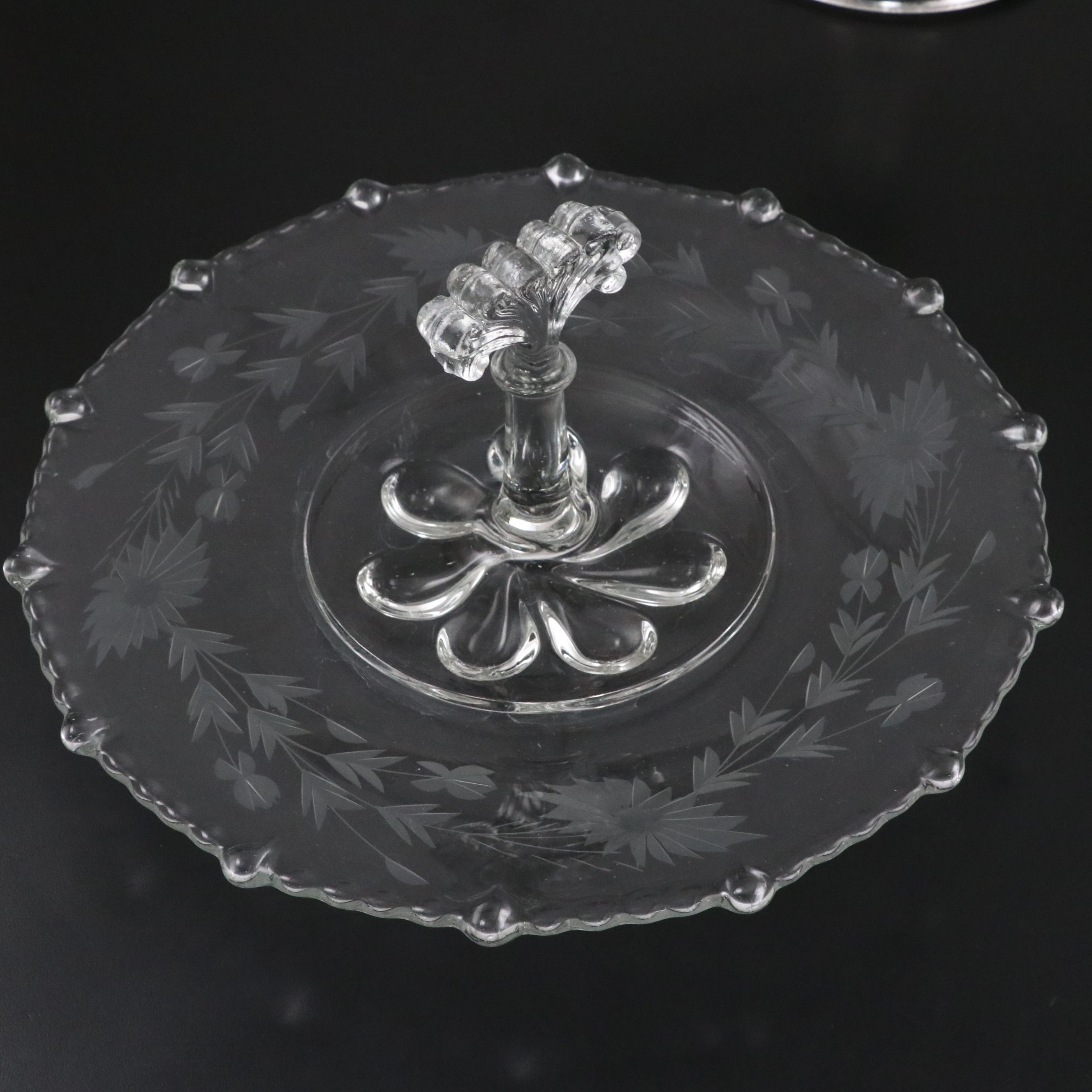 Glass Cake Stands and Glass Sandwich Tray