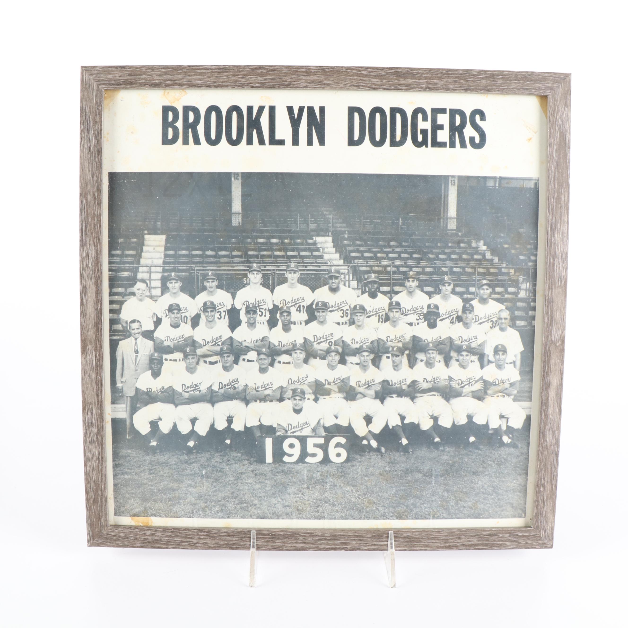 Three Framed Jackie Robinson/Brooklyn Dodgers Items and More