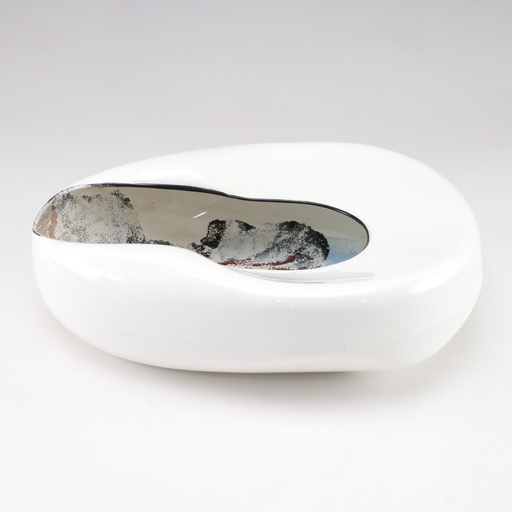 Folk Art Painted Bedpan of Outhouse