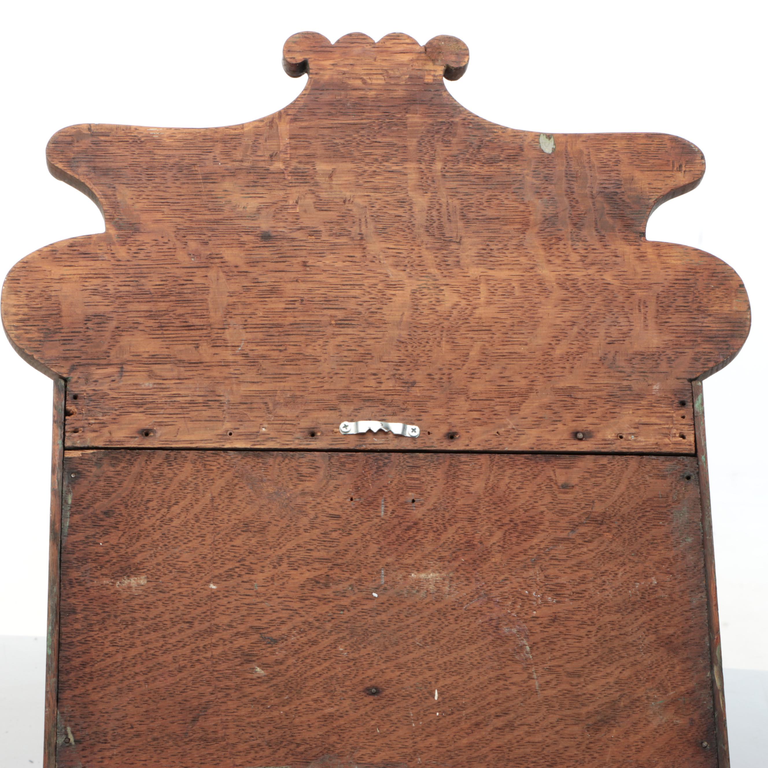 Late Victorian Oak Glass Front Hanging Cabinet, Late 19th to Early 20th Century