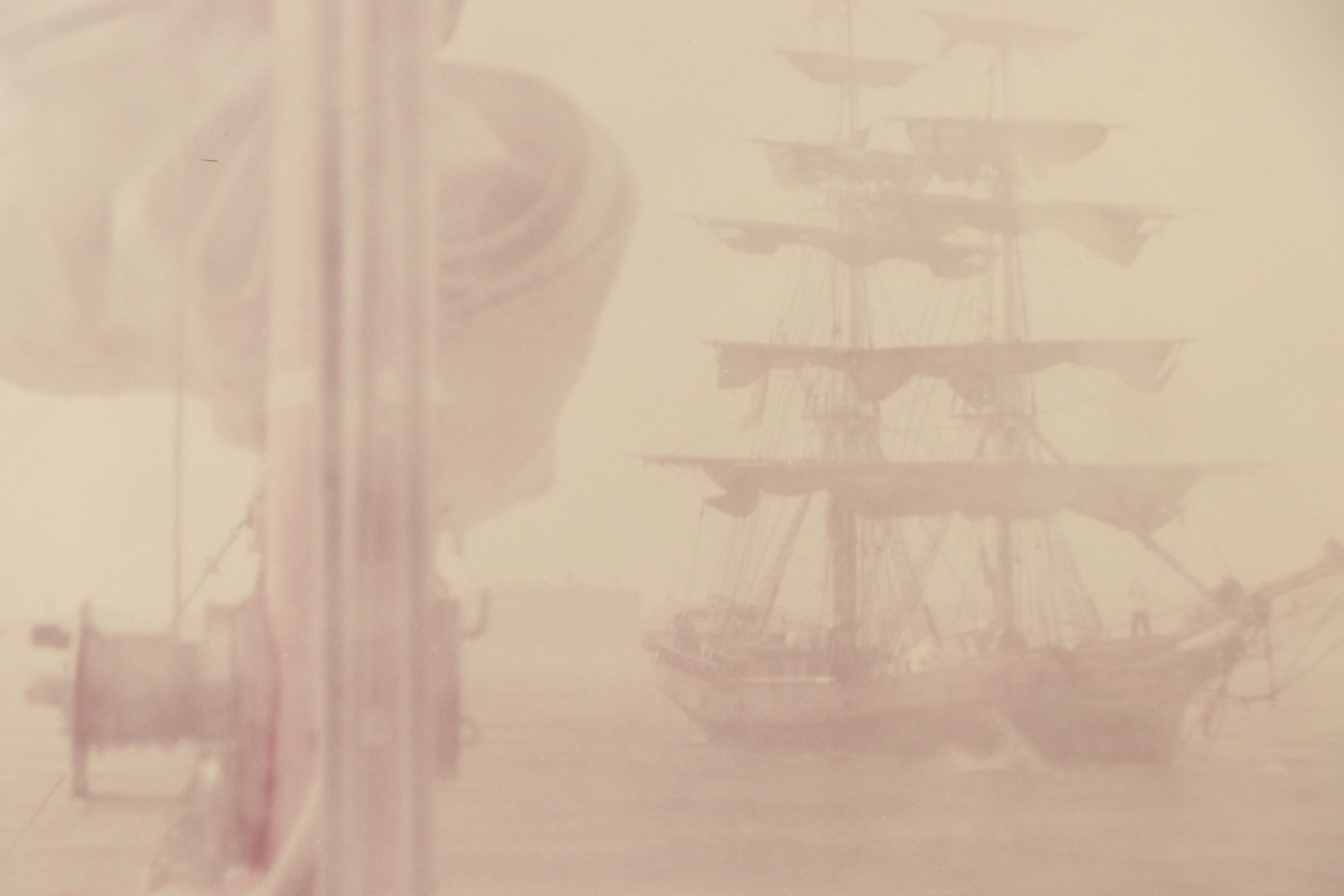 Signed Photograph of Angelique on Misty Hudson River, 20th C.