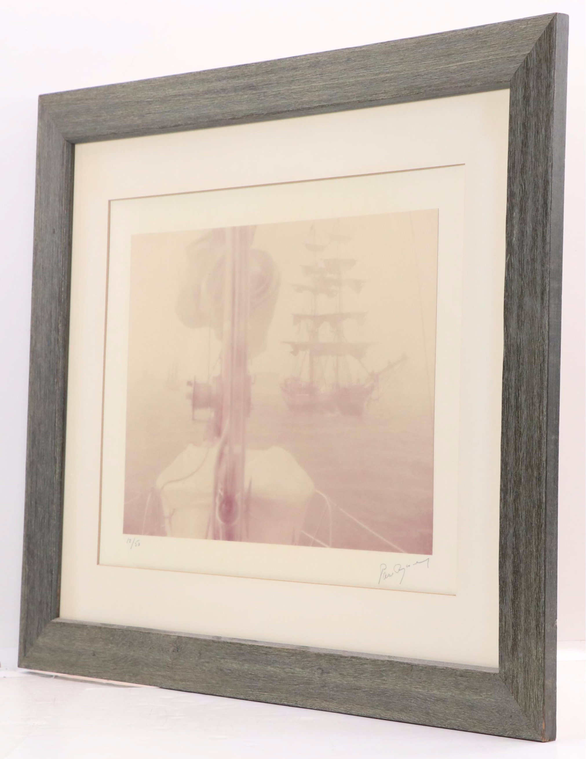Signed Photograph of Angelique on Misty Hudson River, 20th C.