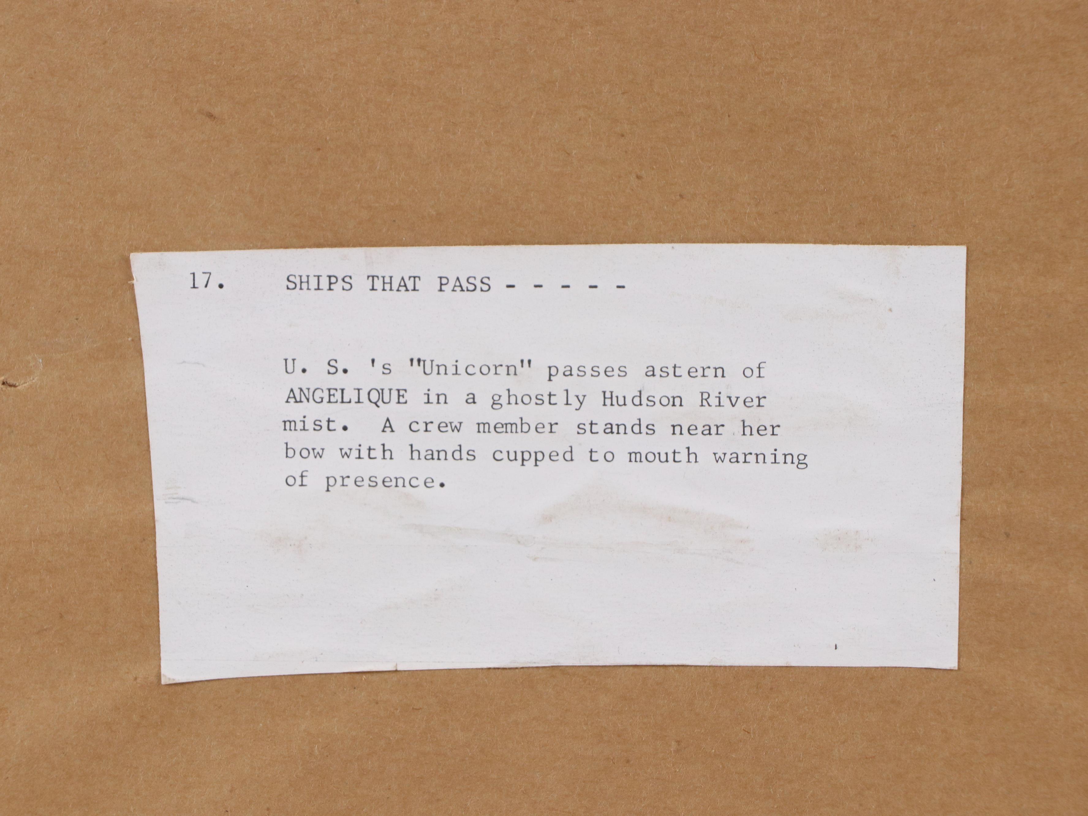 Signed Photograph of Angelique on Misty Hudson River, 20th C.