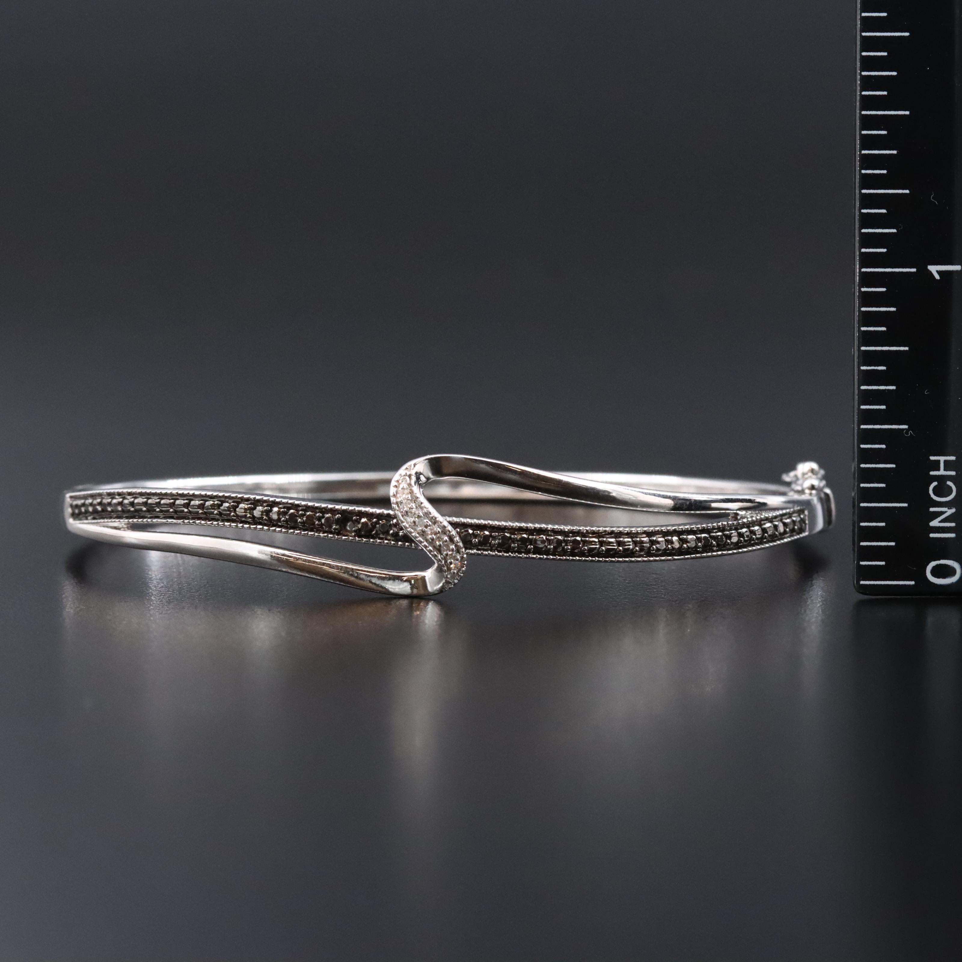 Sterling Diamond Jewelry Set Including Fancy Black Diamonds