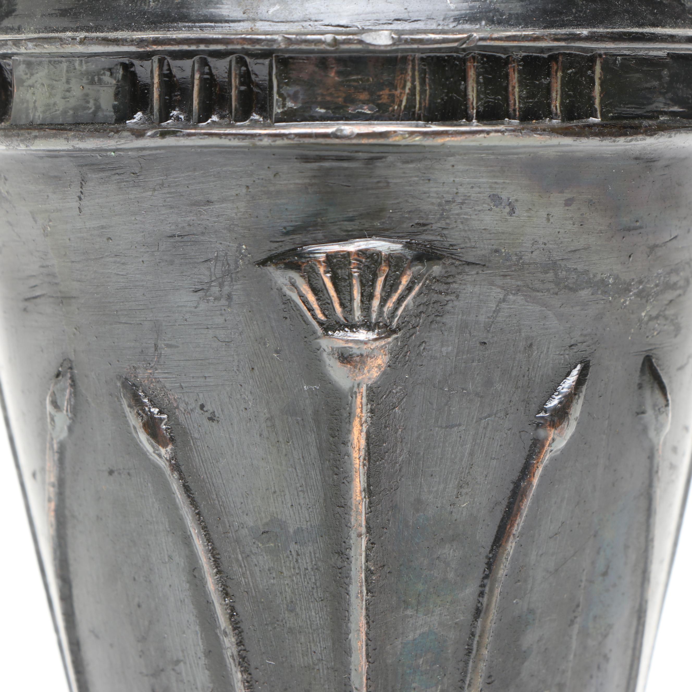 Egyptian Revival Style Black Finish Brass Vase