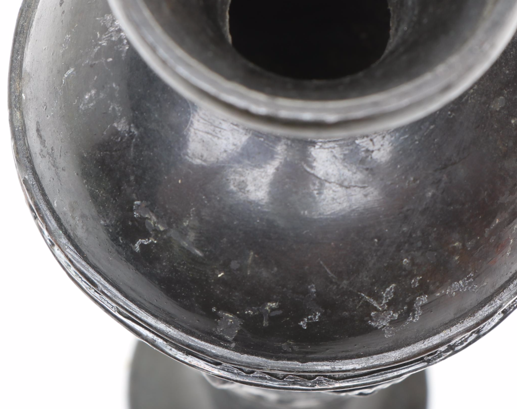 Egyptian Revival Style Black Finish Brass Vase