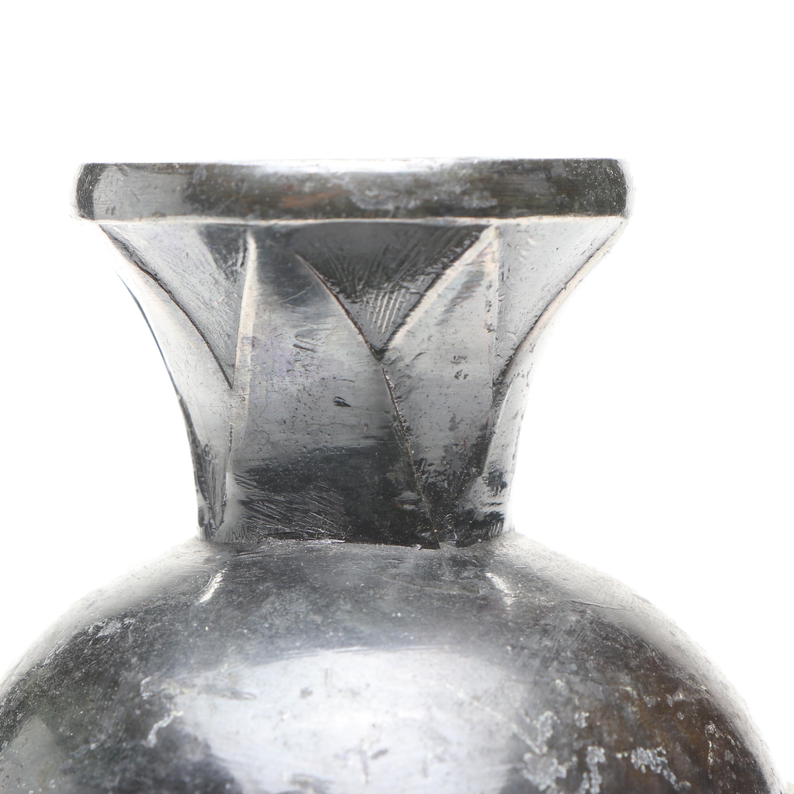 Egyptian Revival Style Black Finish Brass Vase