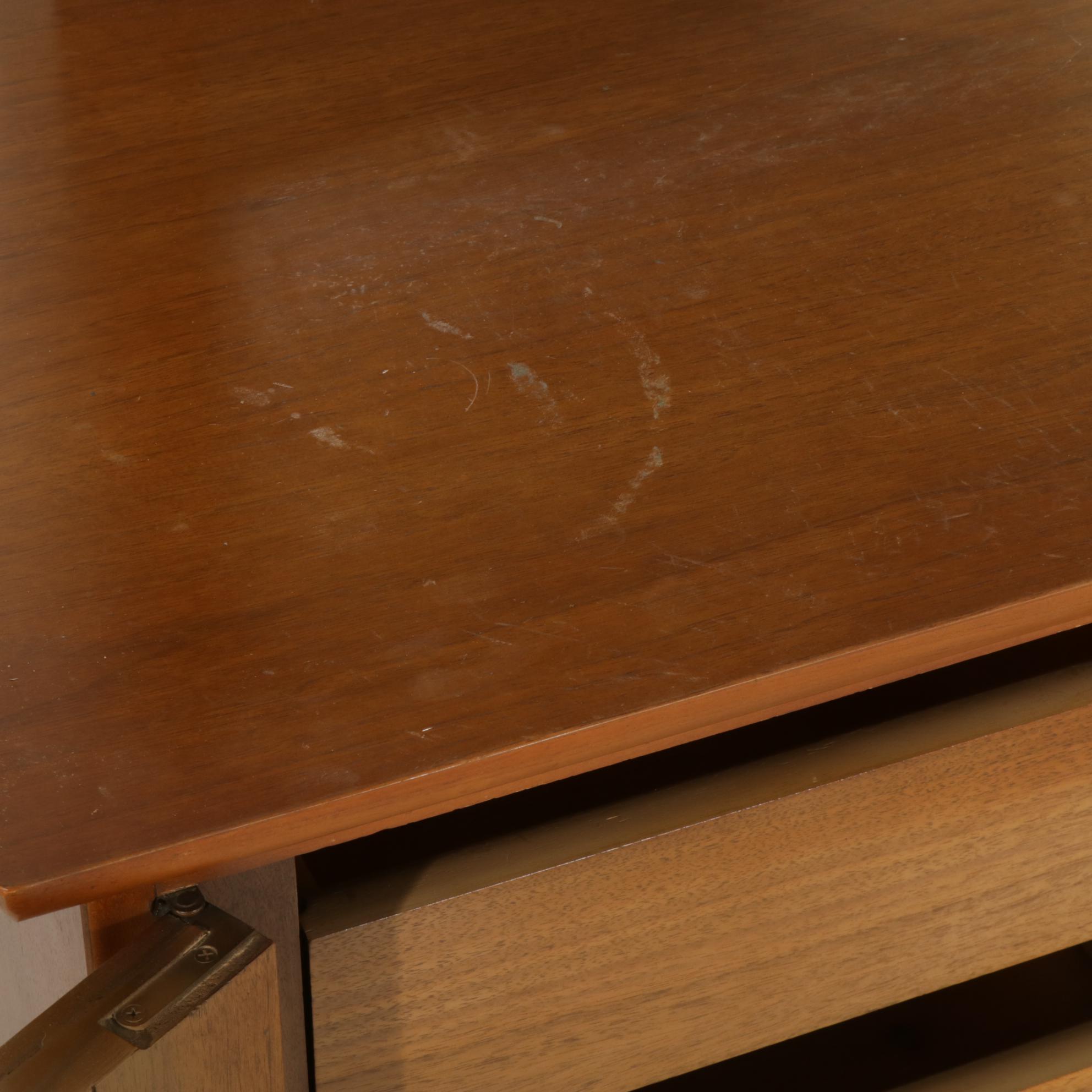 Mid Century Modern Walnut Dresser and Mirror