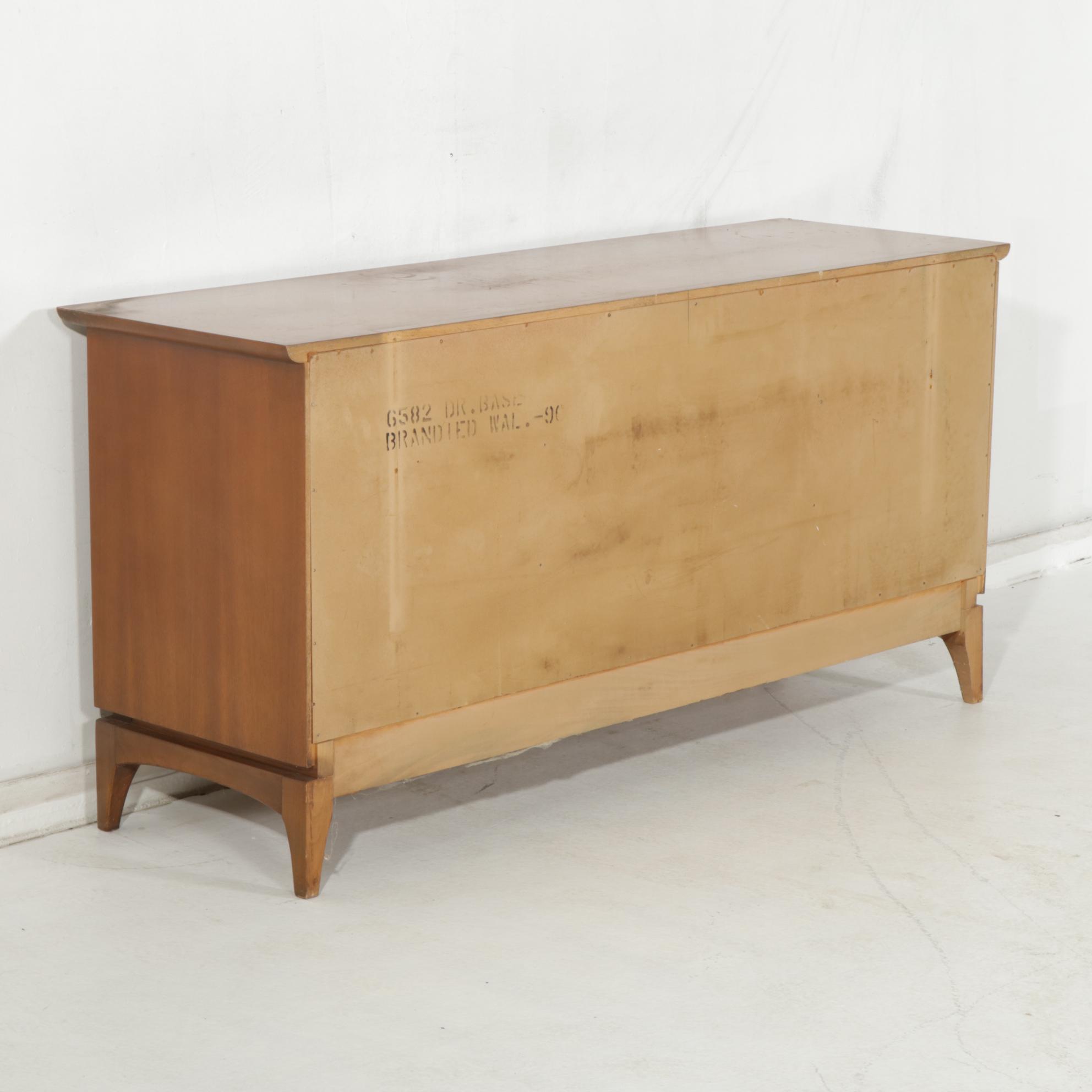 Mid Century Modern Walnut Dresser and Mirror