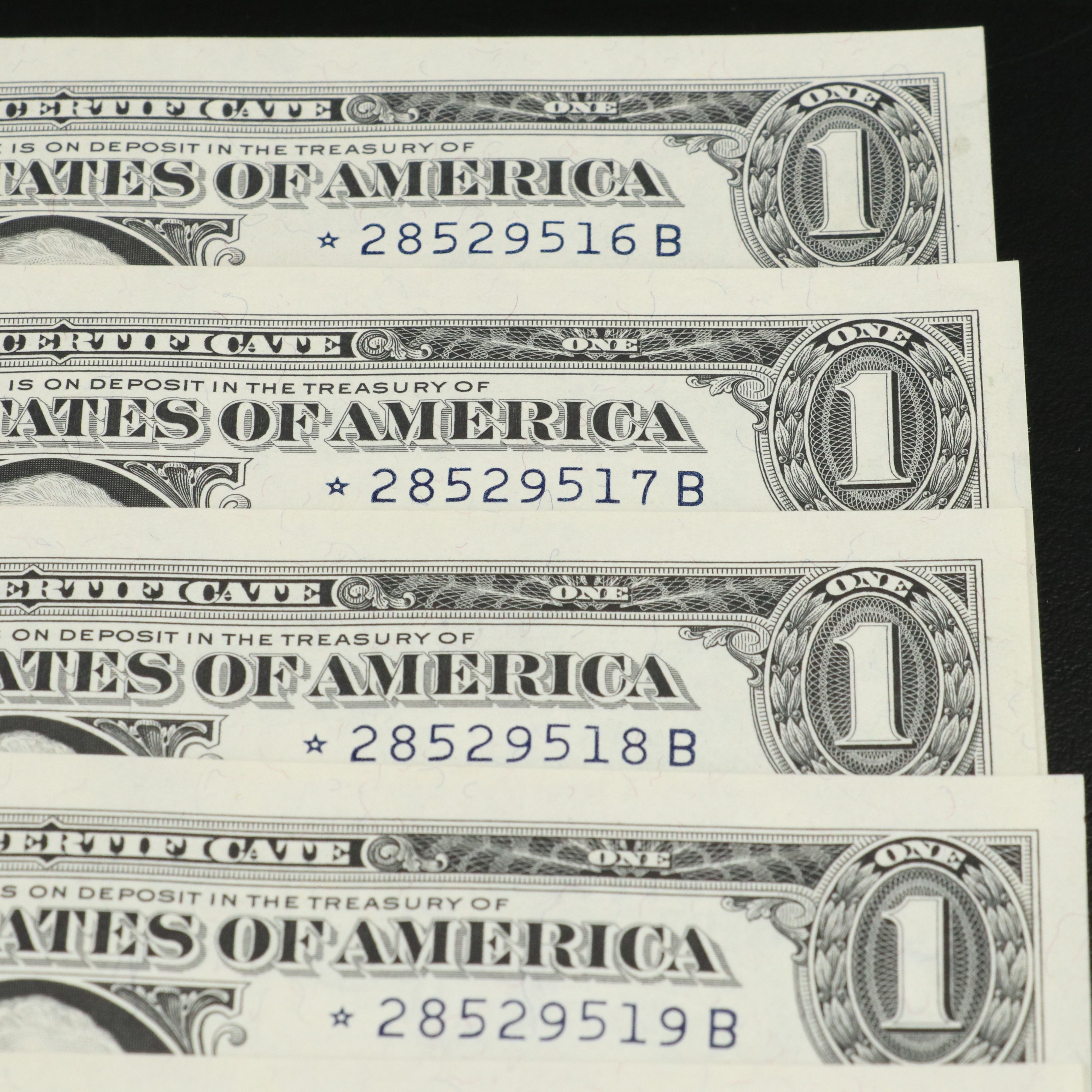 Ten Uncirculated Consecutively Numbered Star Note $1 Silver Certificates, 1957