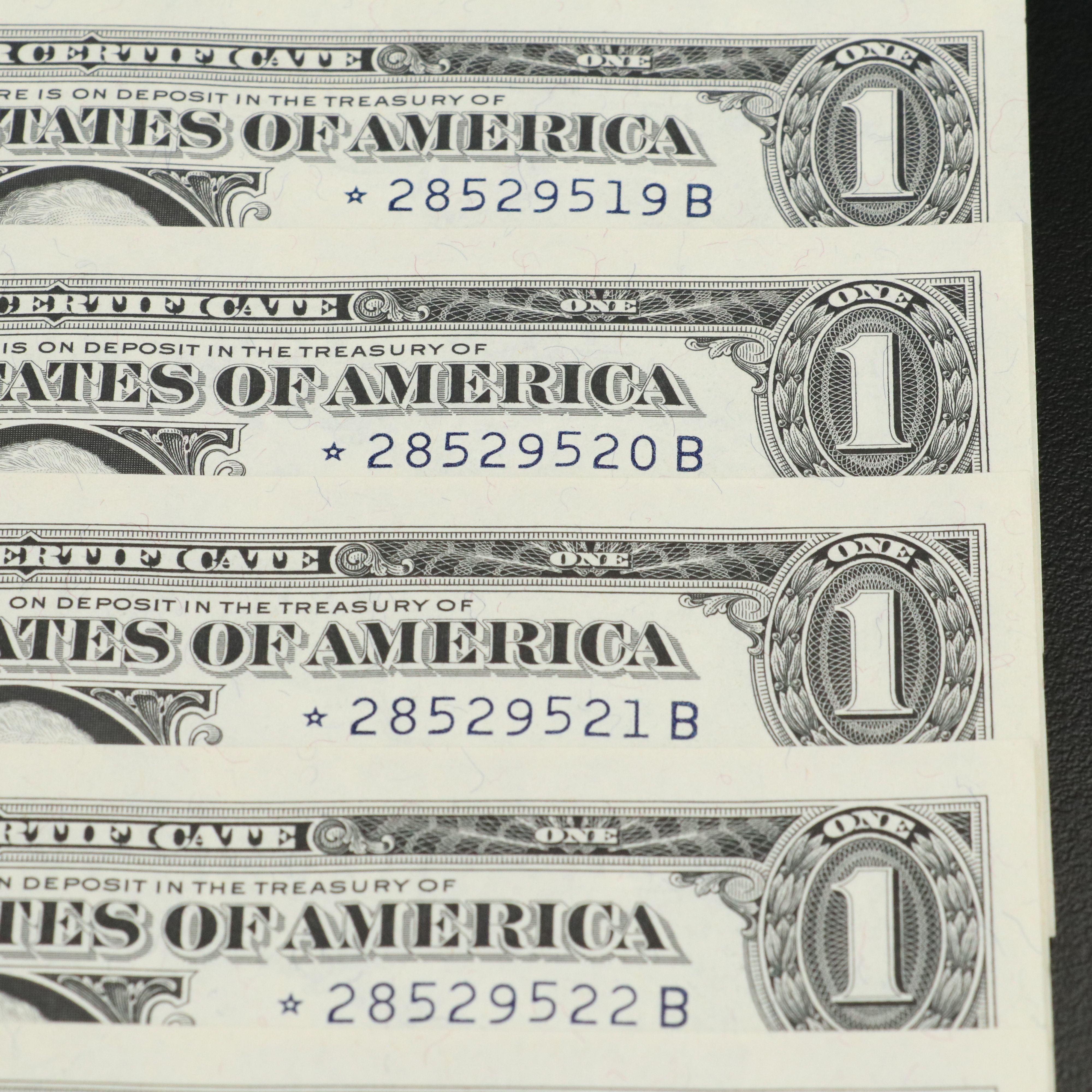 Ten Uncirculated Consecutively Numbered Star Note $1 Silver Certificates, 1957