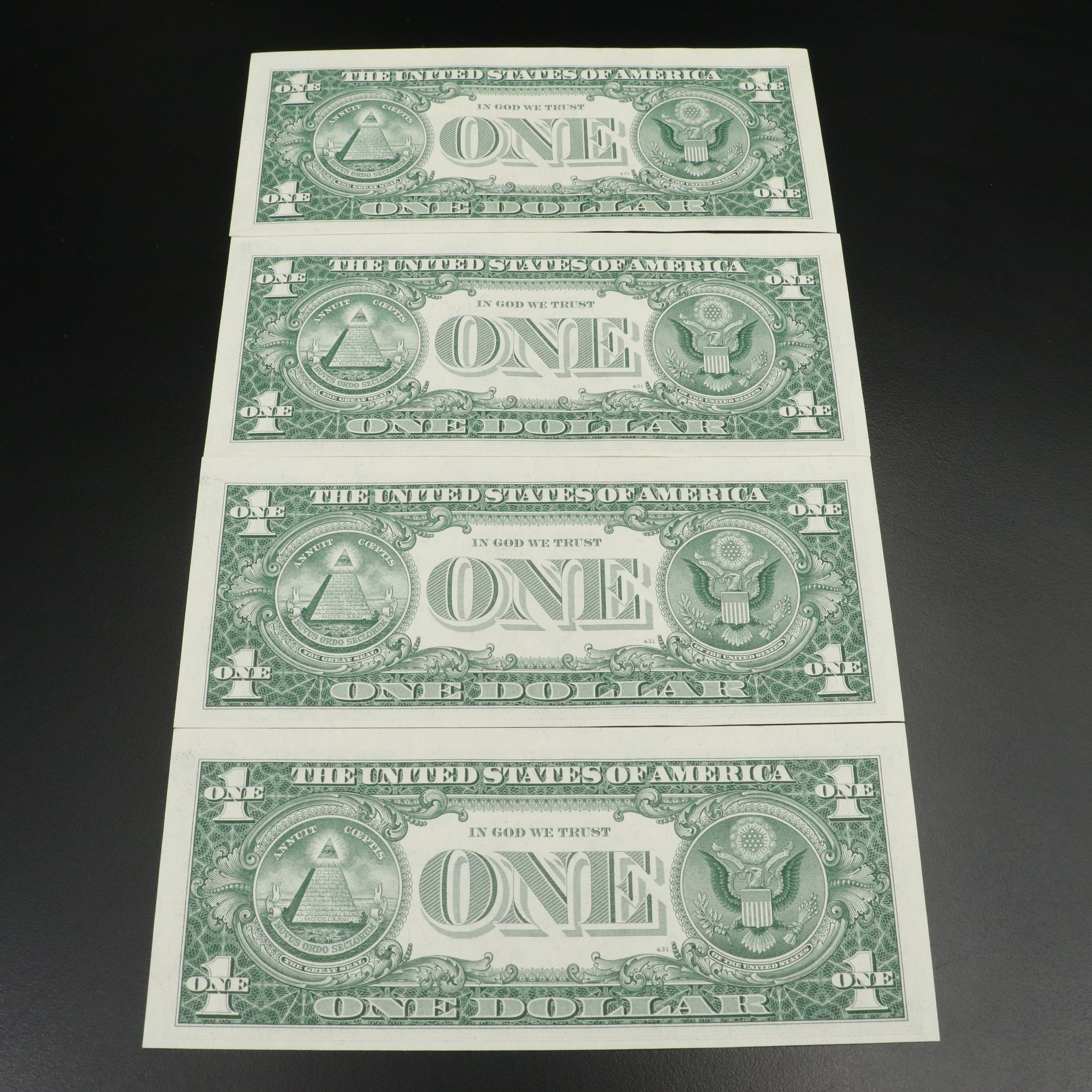 Ten Uncirculated Consecutively Numbered Star Note $1 Silver Certificates, 1957
