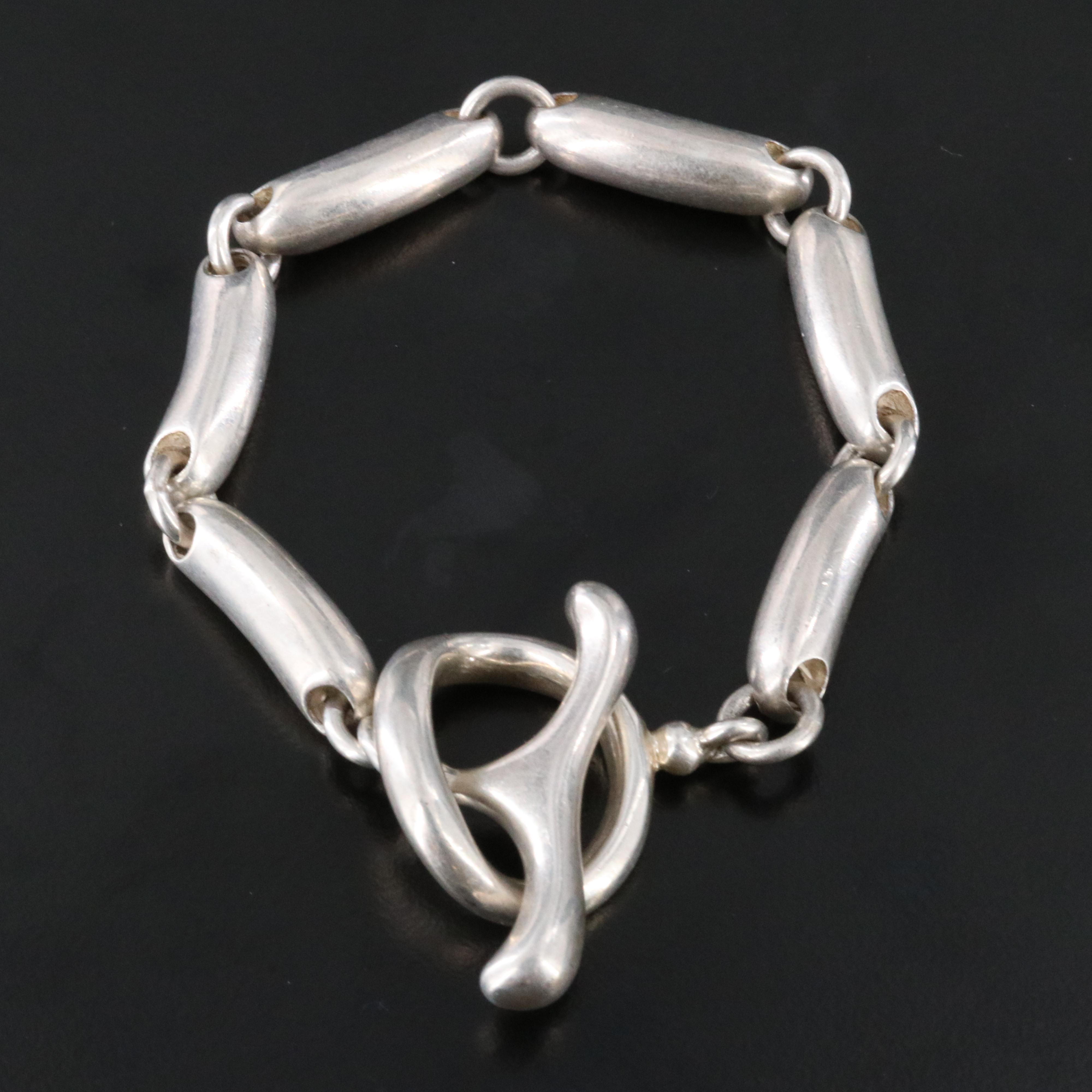 Sterling Curved Bar Bracelet