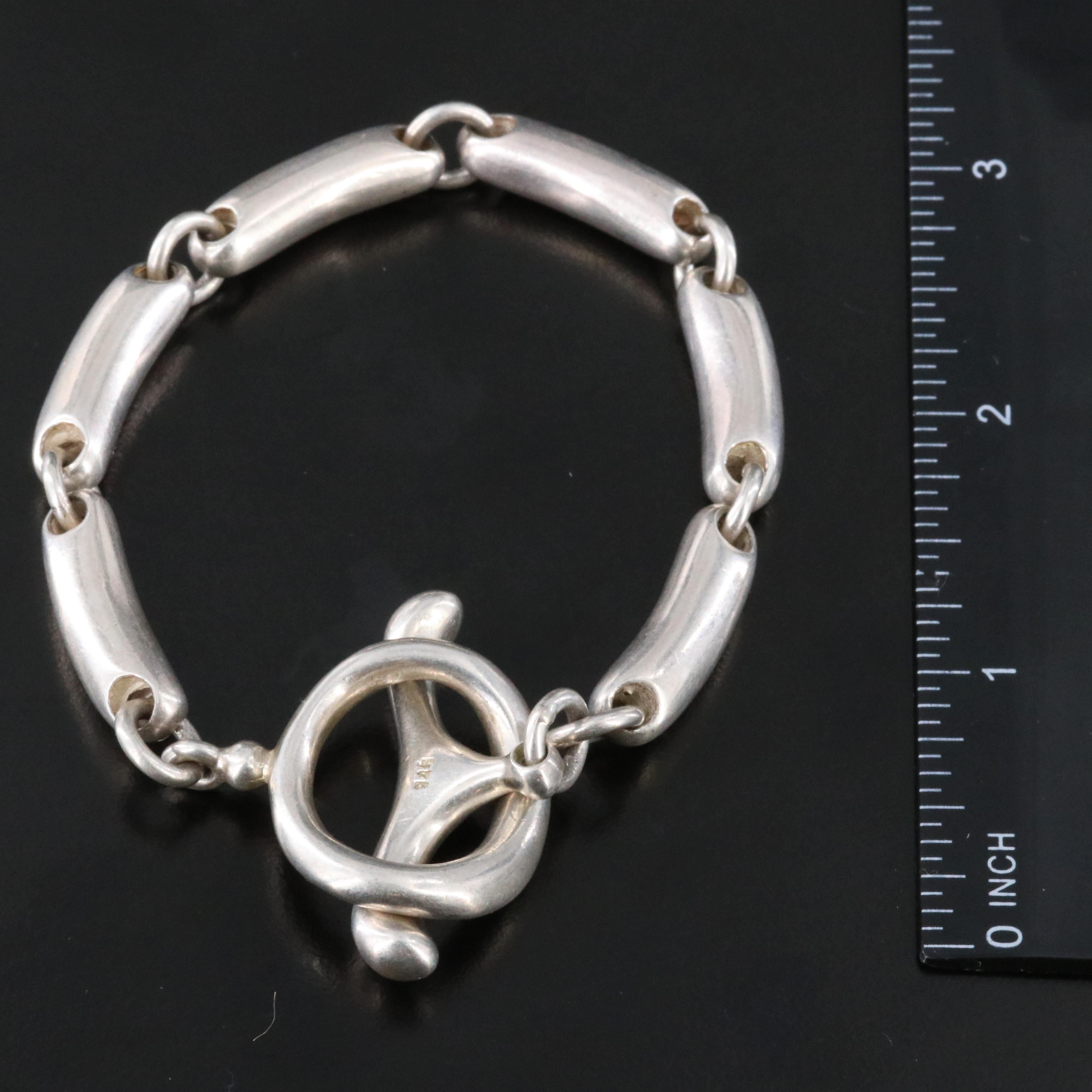 Sterling Curved Bar Bracelet