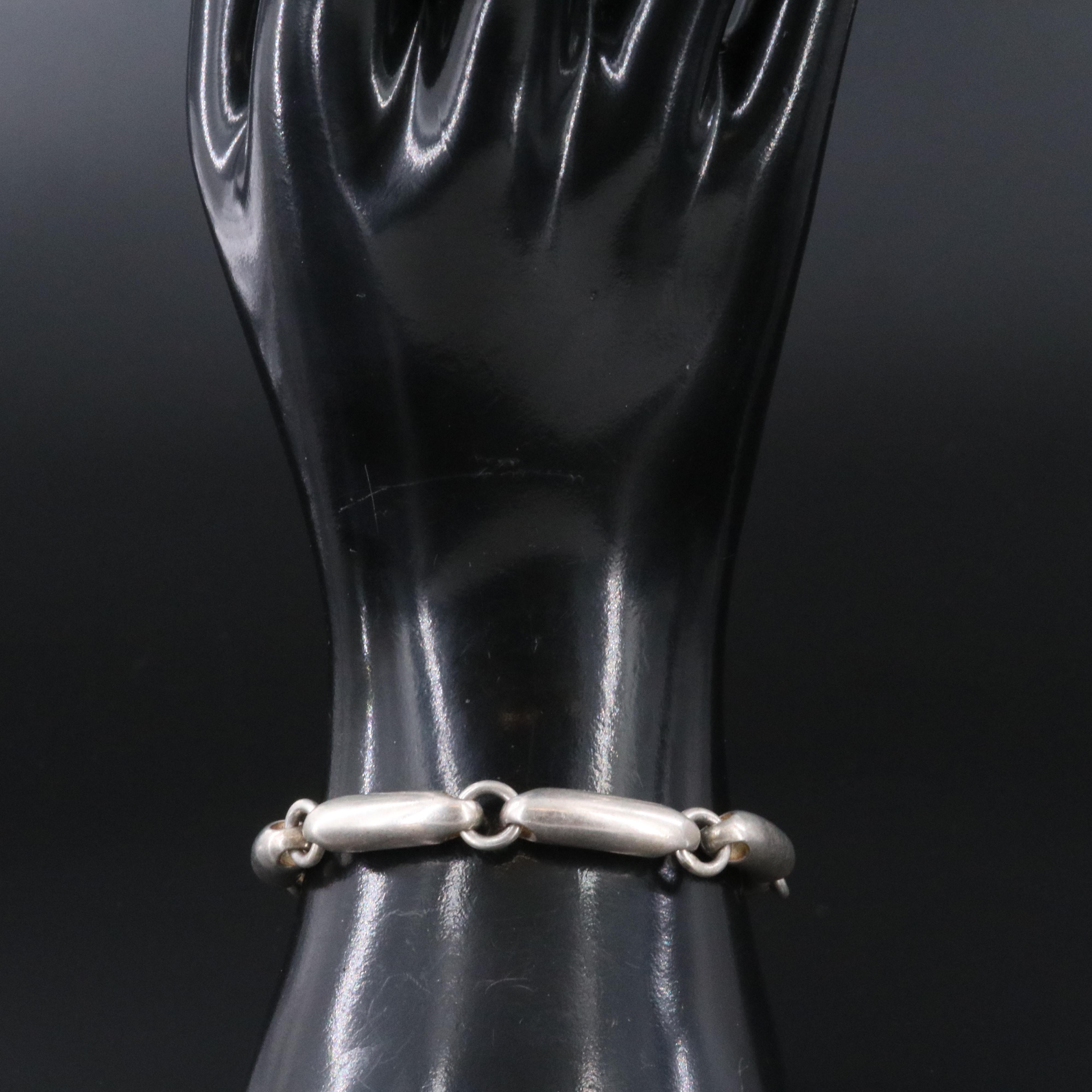 Sterling Curved Bar Bracelet