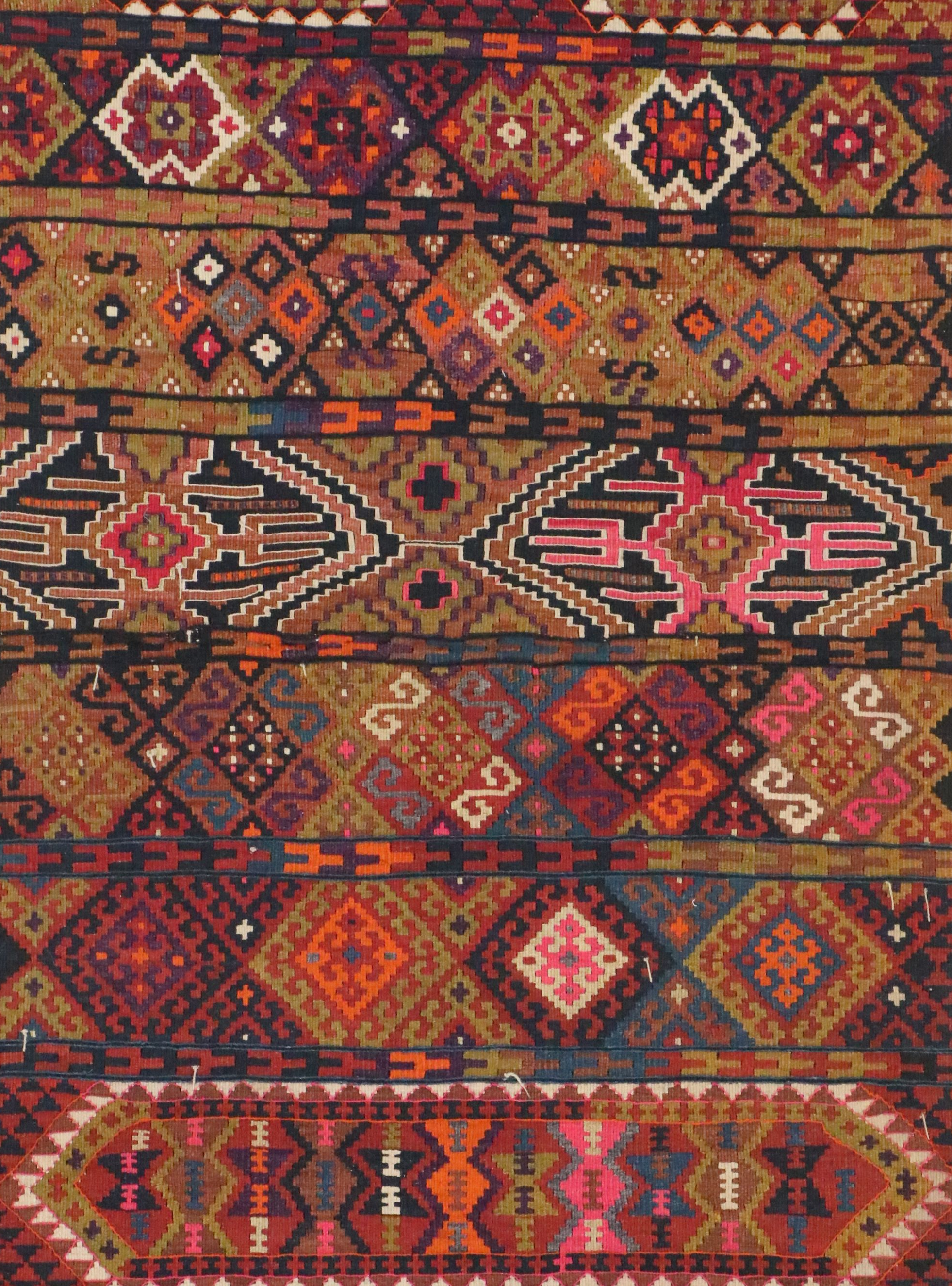 3'2 x 8'1 Handwoven Turkish Fethiye Soumak Long Rug