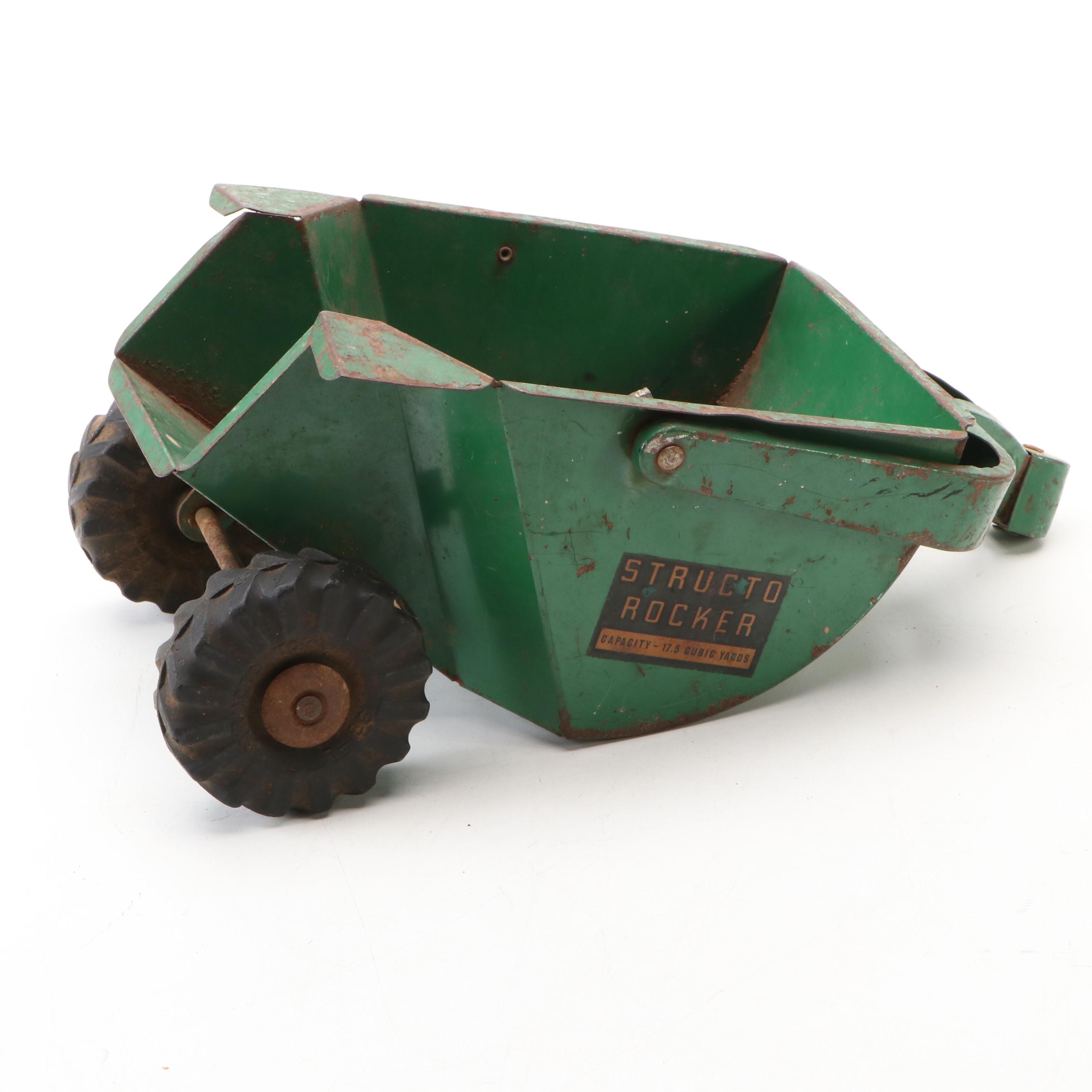 Structo "Rocker" Pressed Steel Dump Truck Trailer and Bulldozers