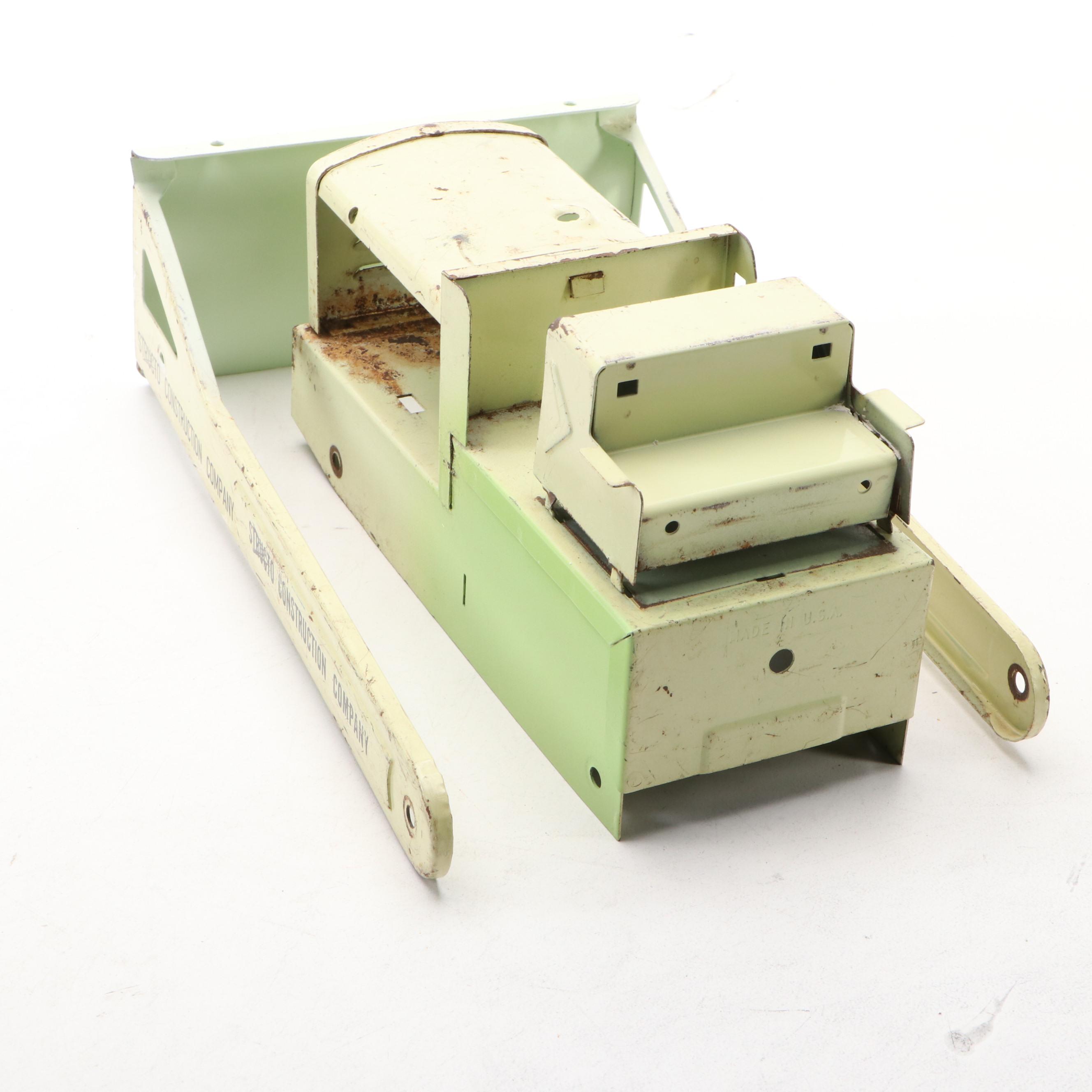 Structo "Rocker" Pressed Steel Dump Truck Trailer and Bulldozers